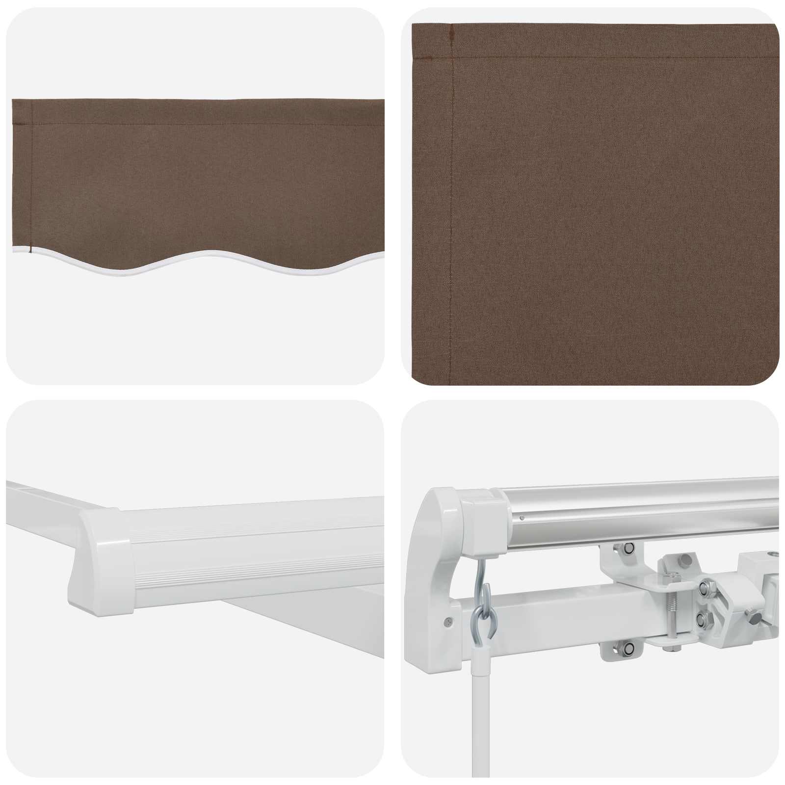 Povlačivi tende Sivosmeđa 600 × 350 cm Poliester i aluminij
