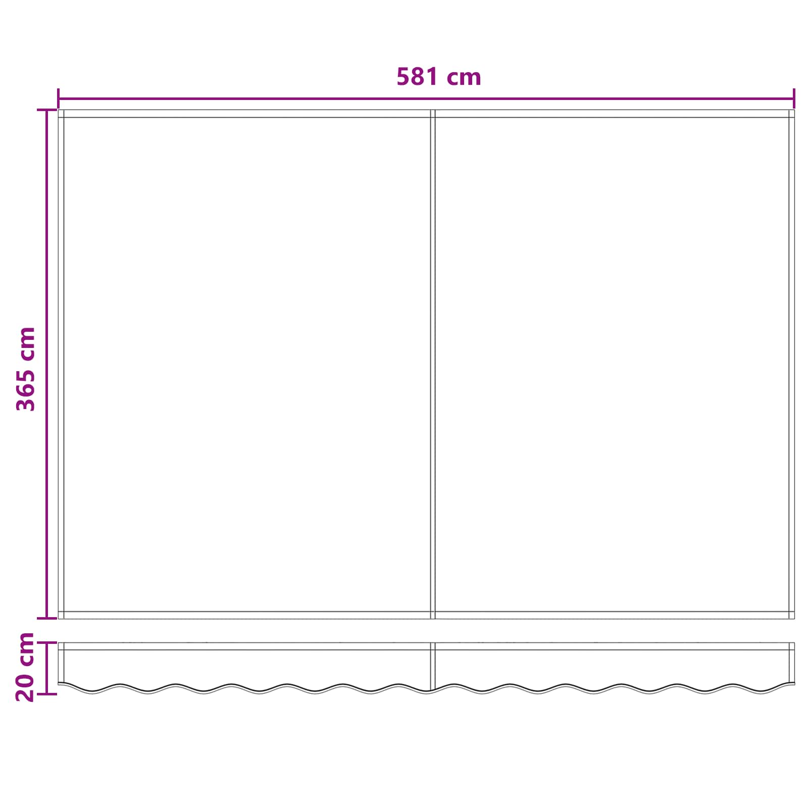 Povlačivi tende Sivosmeđa 600 × 350 cm Poliester i aluminij