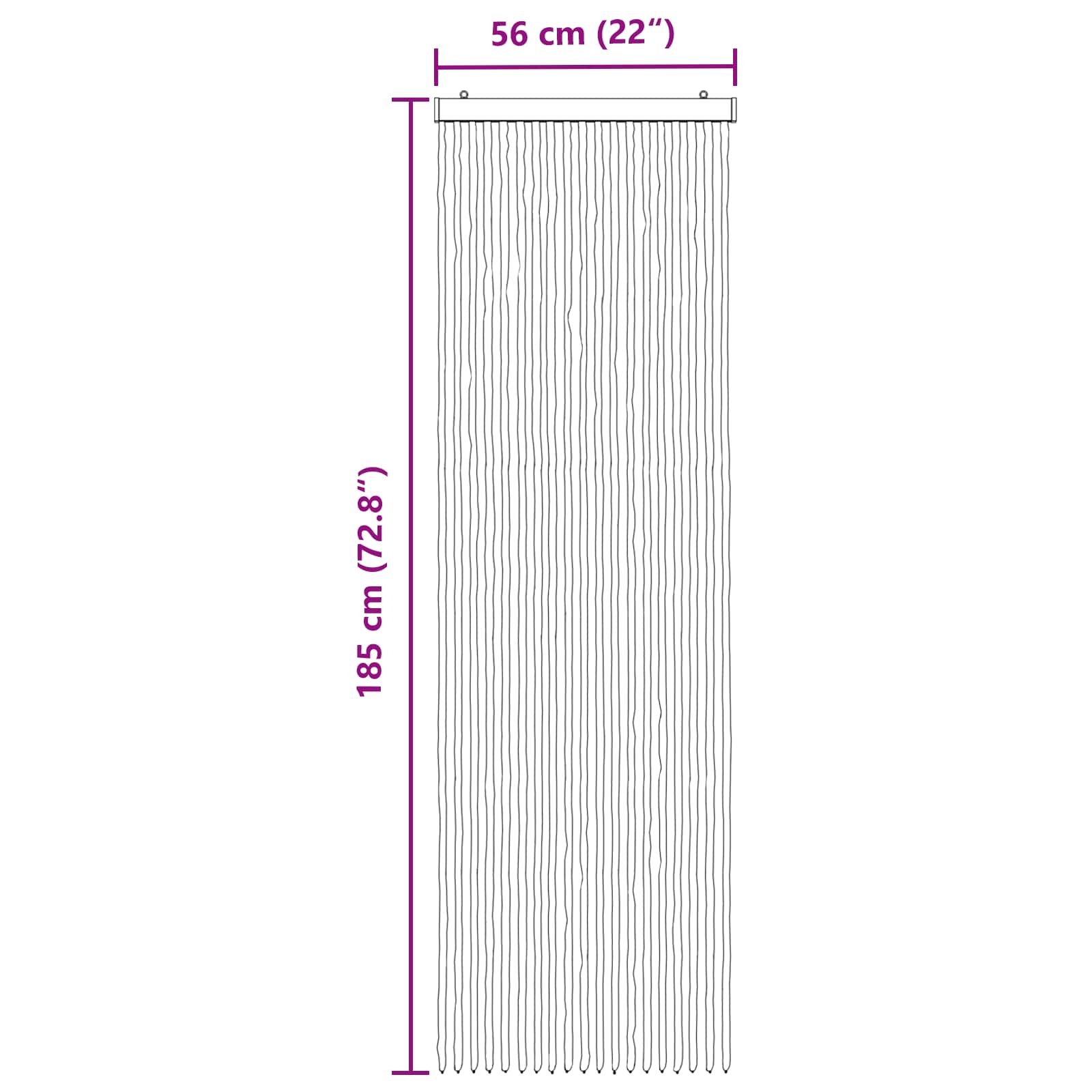 Zavjesa protiv insekata Chenille Siva i crna 56 x 185 cm