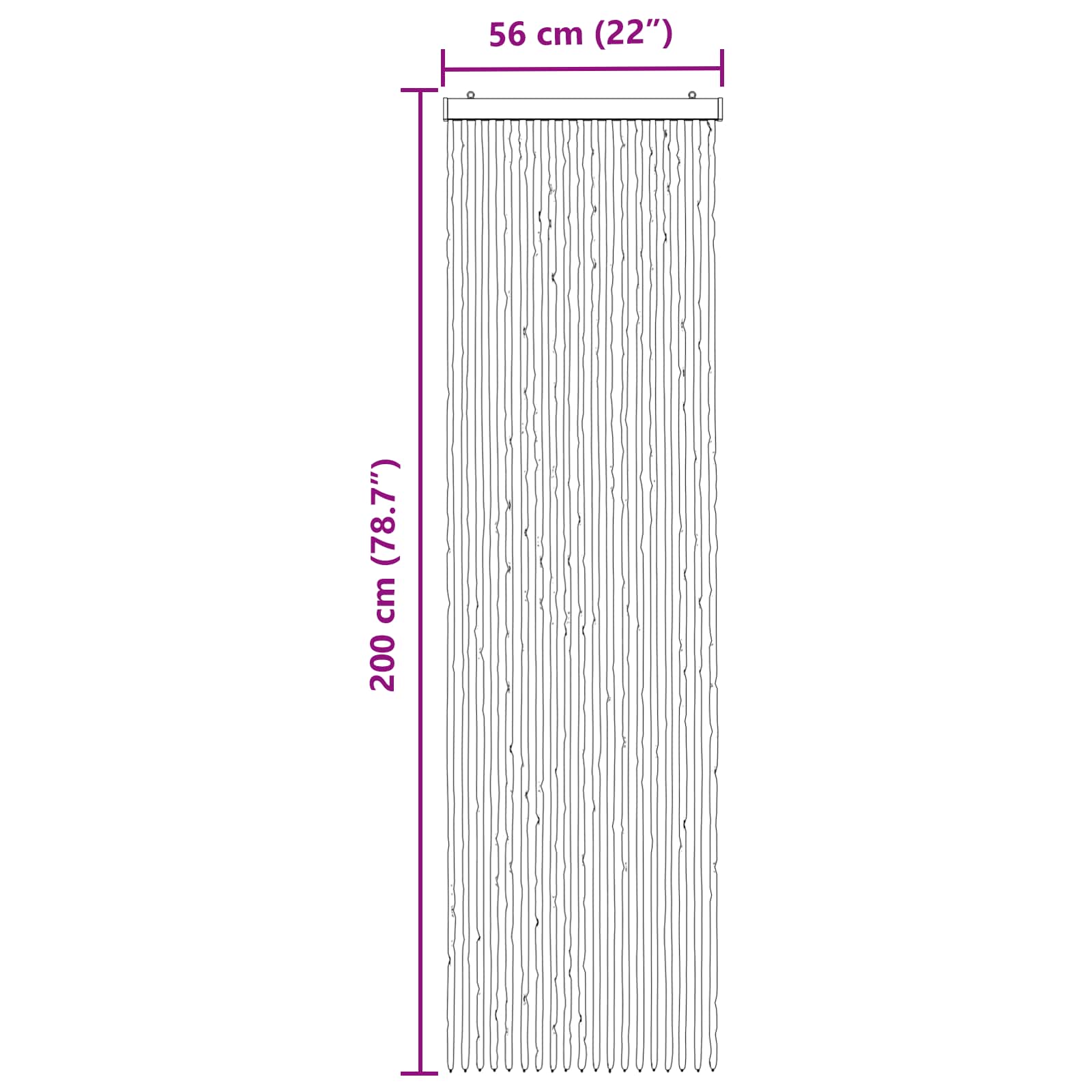 Zavjesa protiv insekata Chenille Siva i bijela 56 x 200 cm
