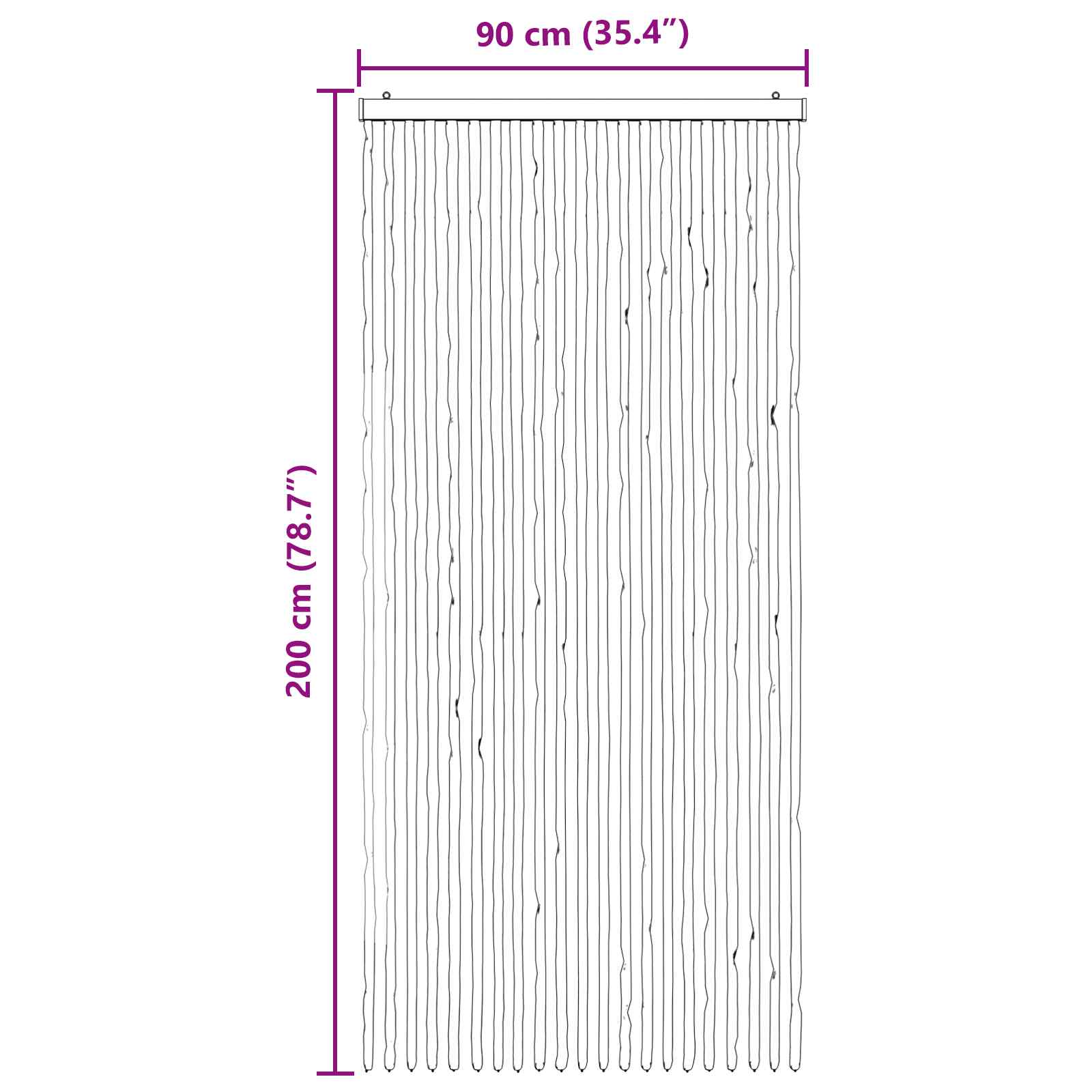 Zavjesa protiv insekata Chenille Siva i bijela 90 x 200 cm