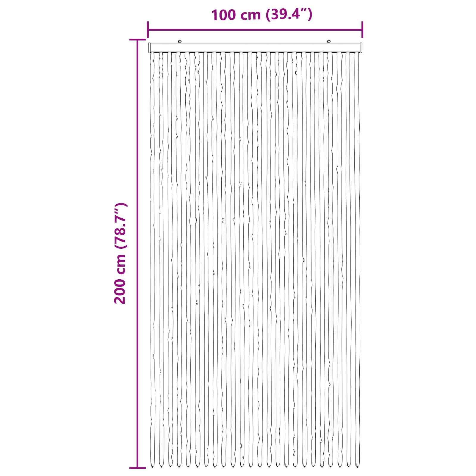 Zavjesa protiv insekata Chenille Siva i bež 100 x 200 cm