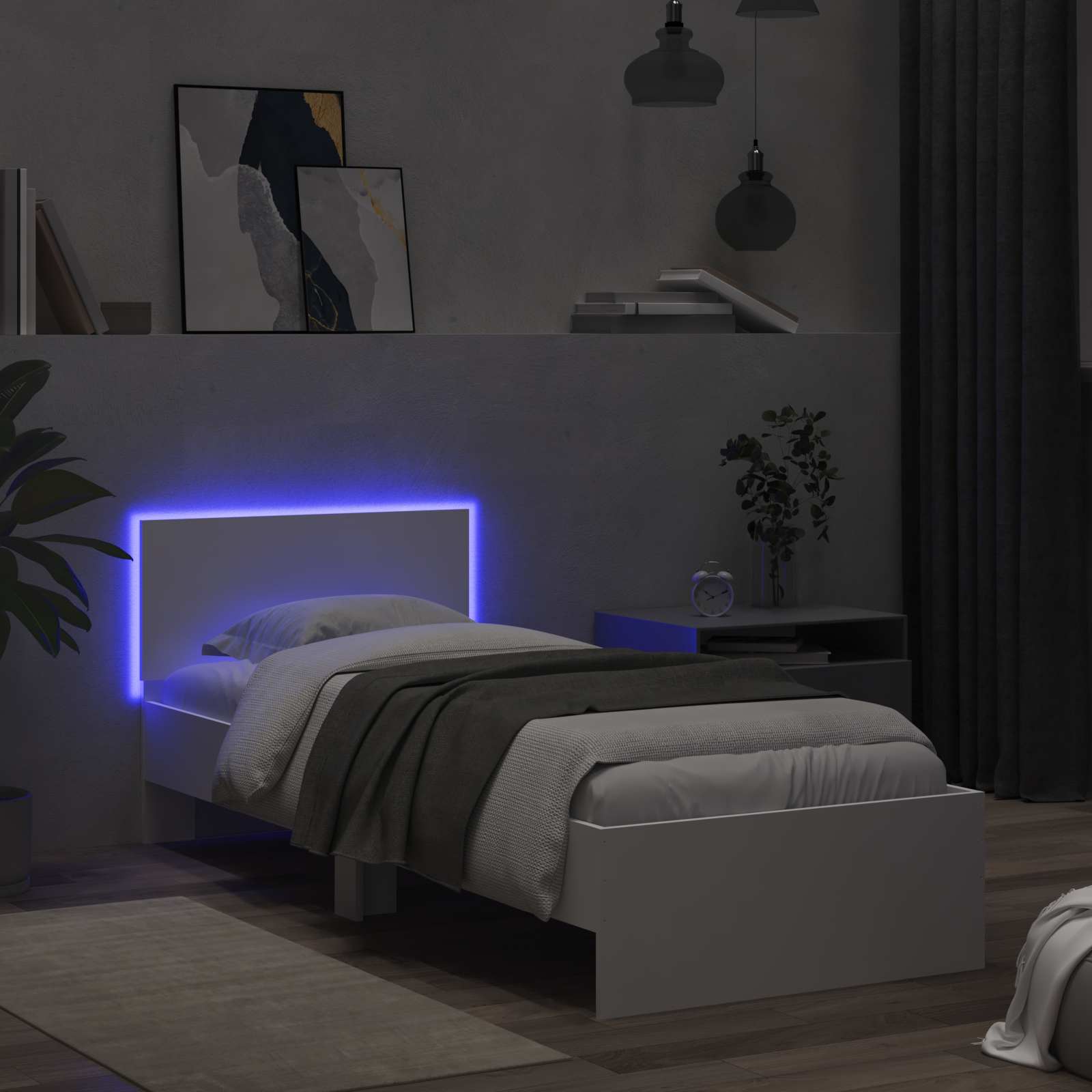 Krevetna konstrukcija s LED svjetlom Bijela 80 x 200 cm