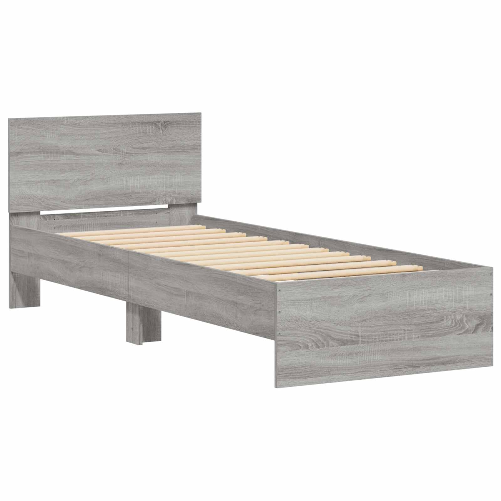 Krevetna konstrukcija s LED svjetlom Siva Sonoma 80 x 200 cm