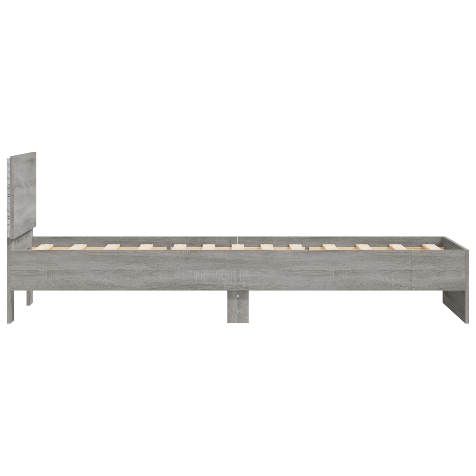 Krevetna konstrukcija s LED svjetlom Siva Sonoma 80 x 200 cm