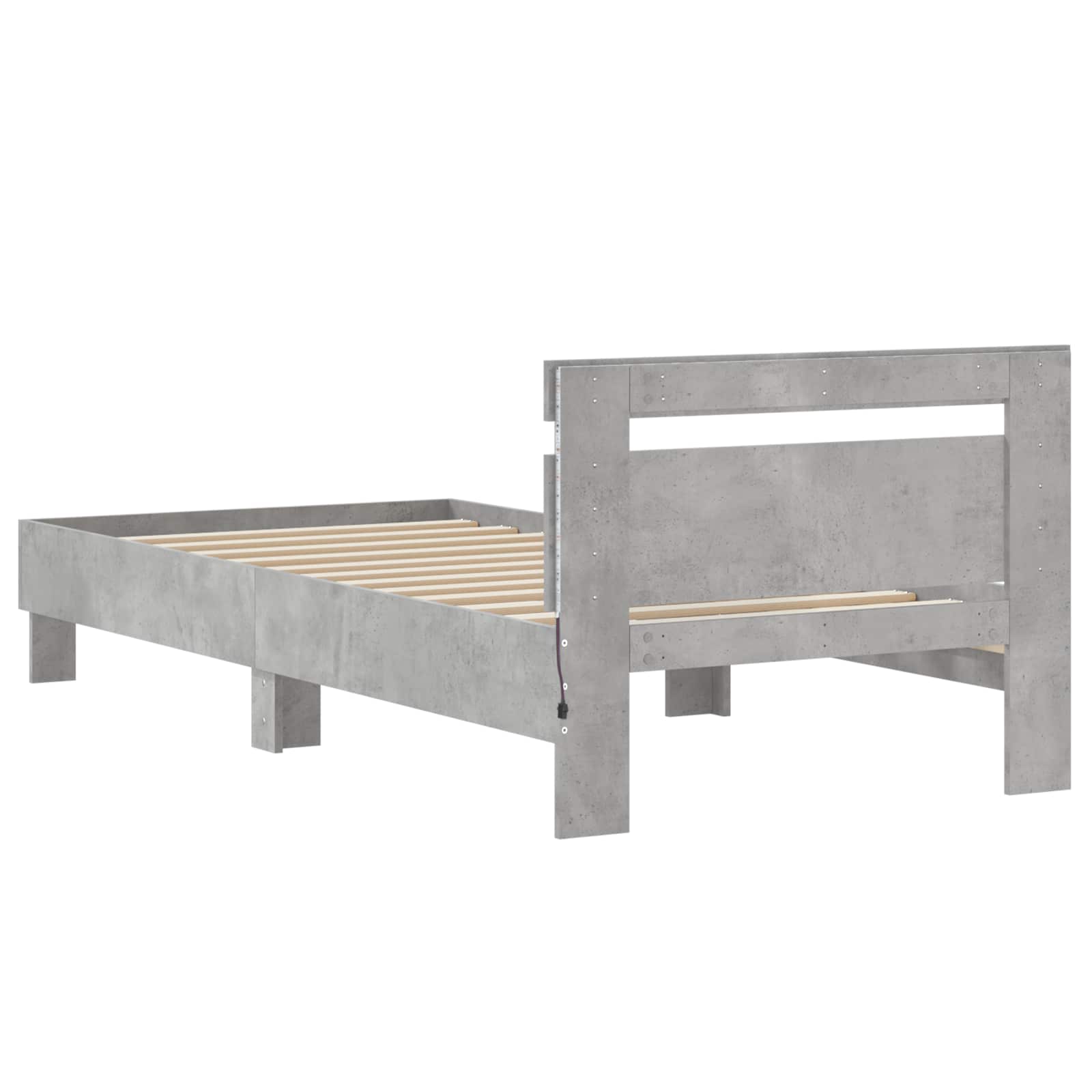 Krevetna konstrukcija s LED svjetlom Betonska siva 80 x 200 cm