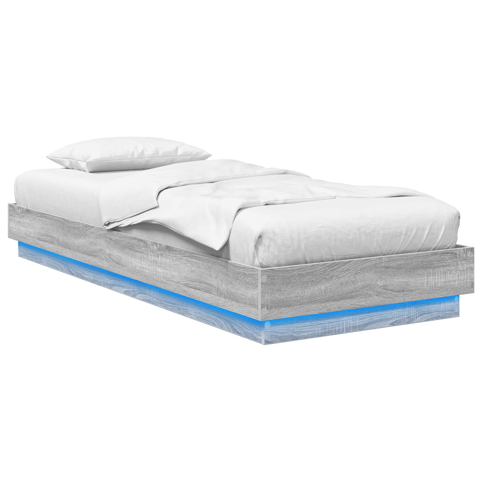 Krevetna konstrukcija s LED svjetlom Siva Sonoma 80 x 200 cm