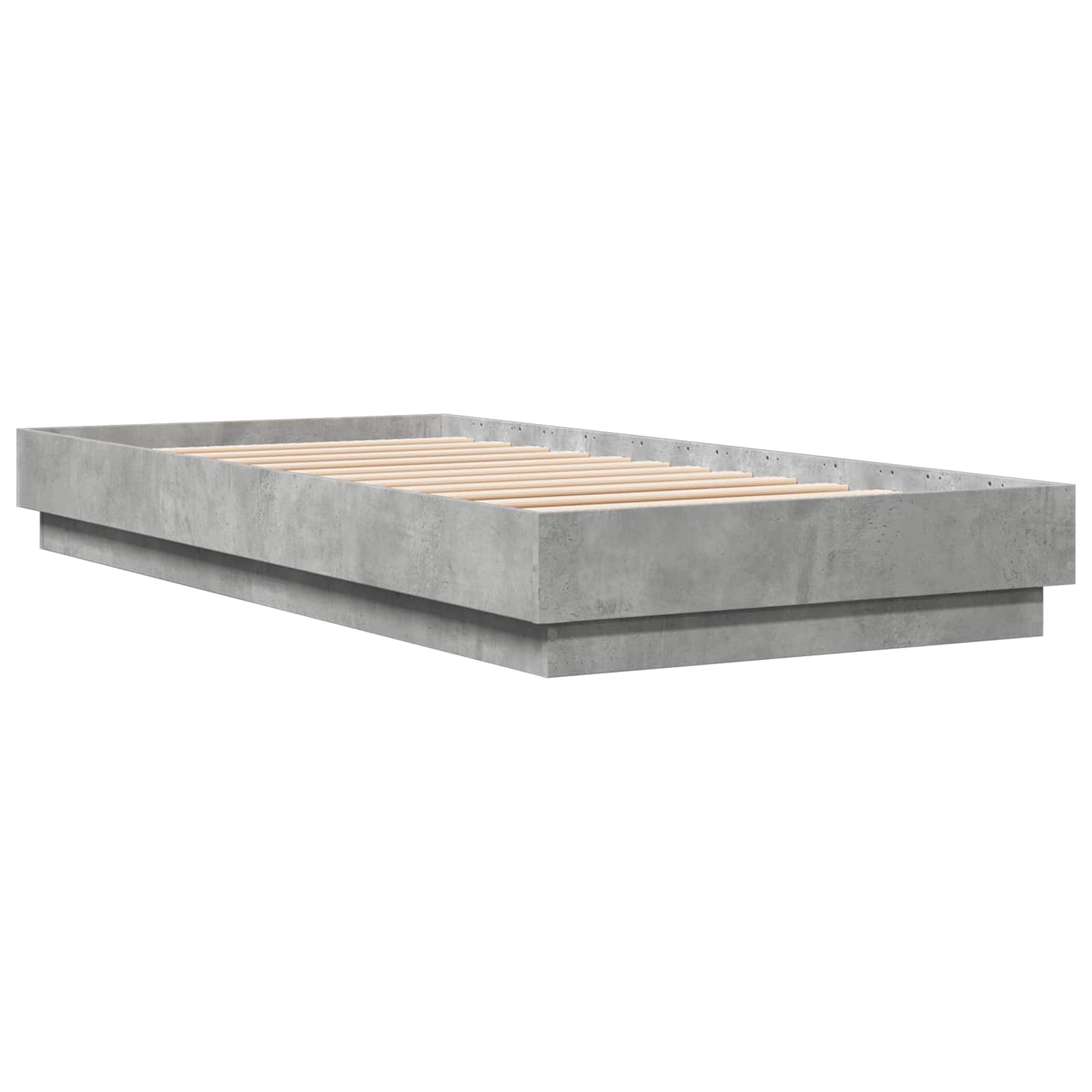 Krevetna konstrukcija s LED svjetlom Betonska siva 80 x 200 cm