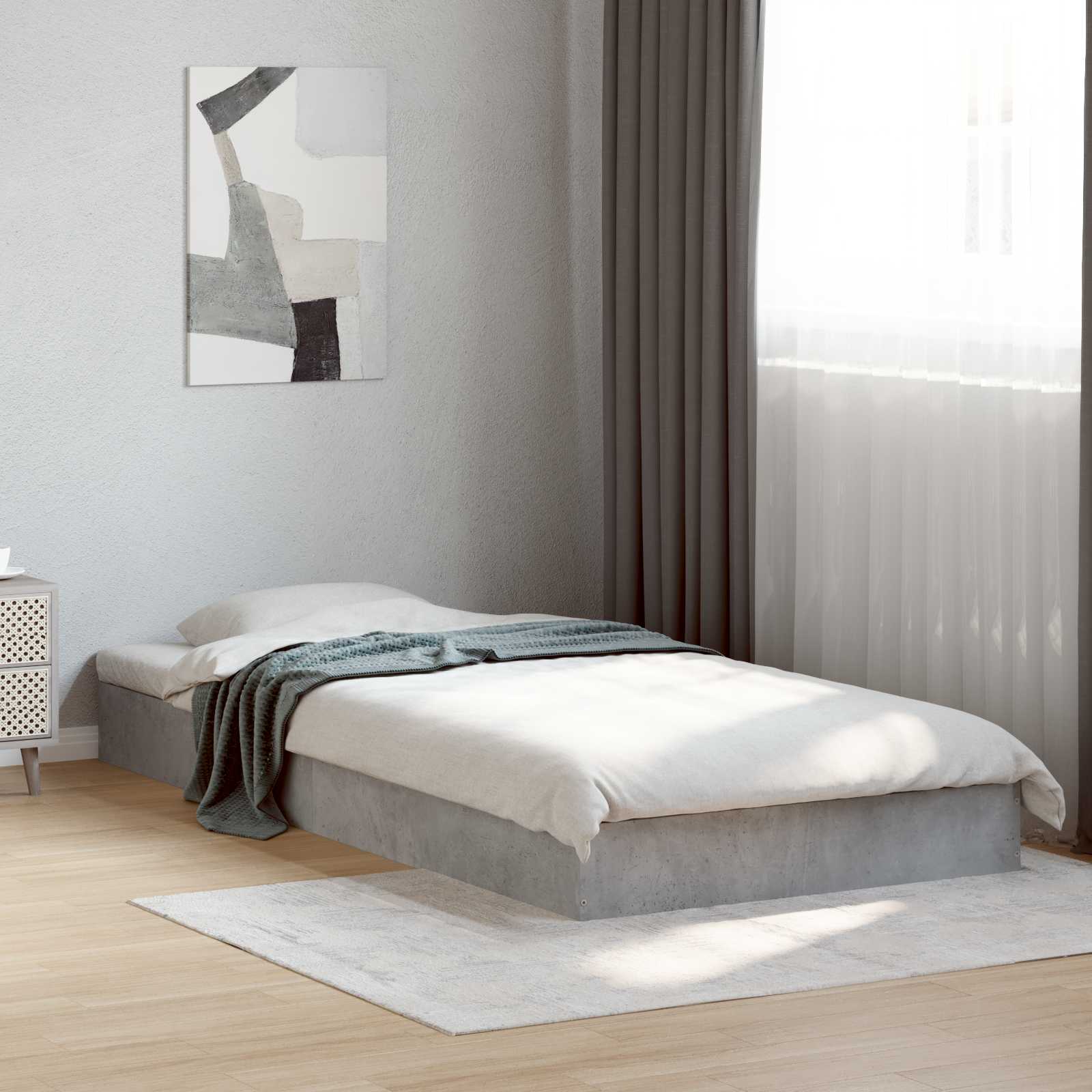 Okvir kreveta za pod Betonska siva 80 x 200 cm
