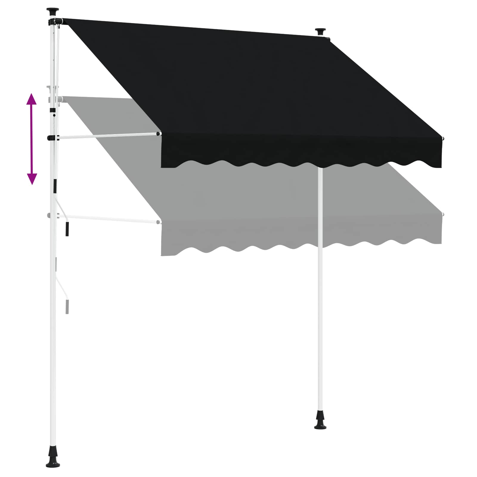 Ručno sklopiva tenda Crna 150 cm