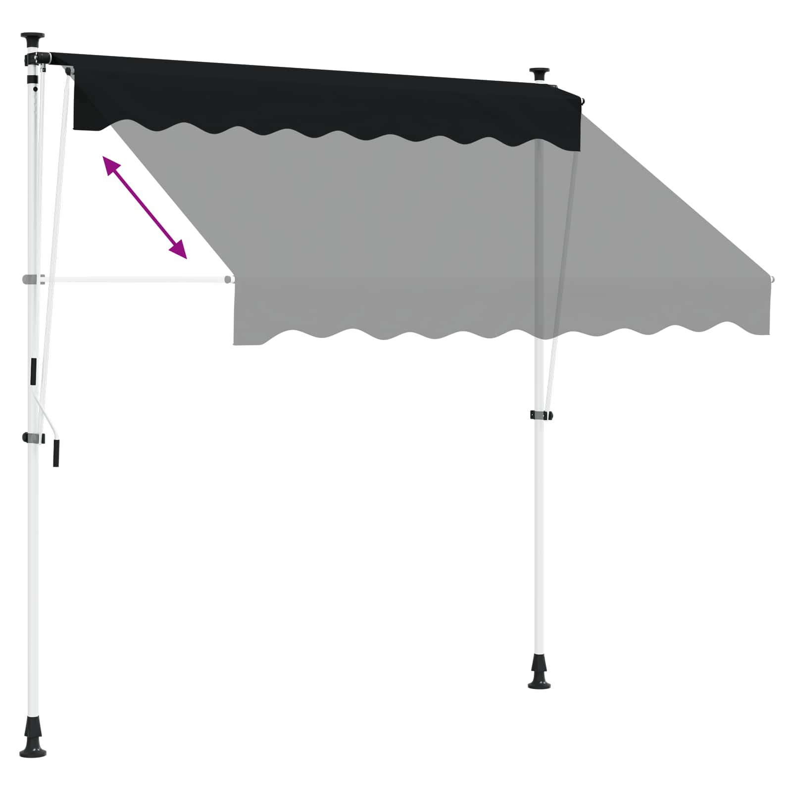Ručno sklopiva tenda Crna 250 cm