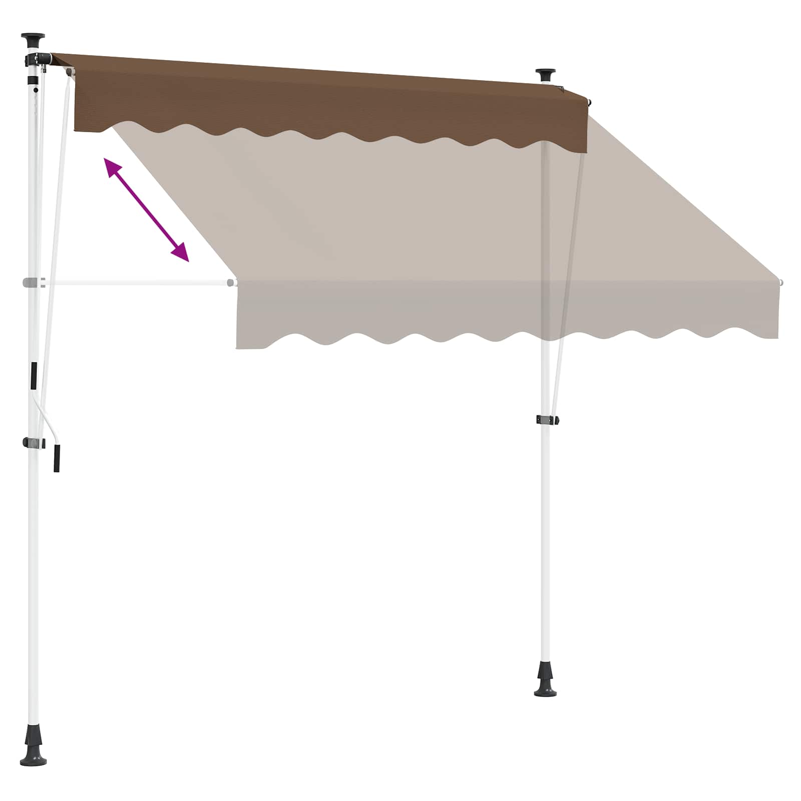 Ručno sklopiva tenda Sivosmeđa 150 cm