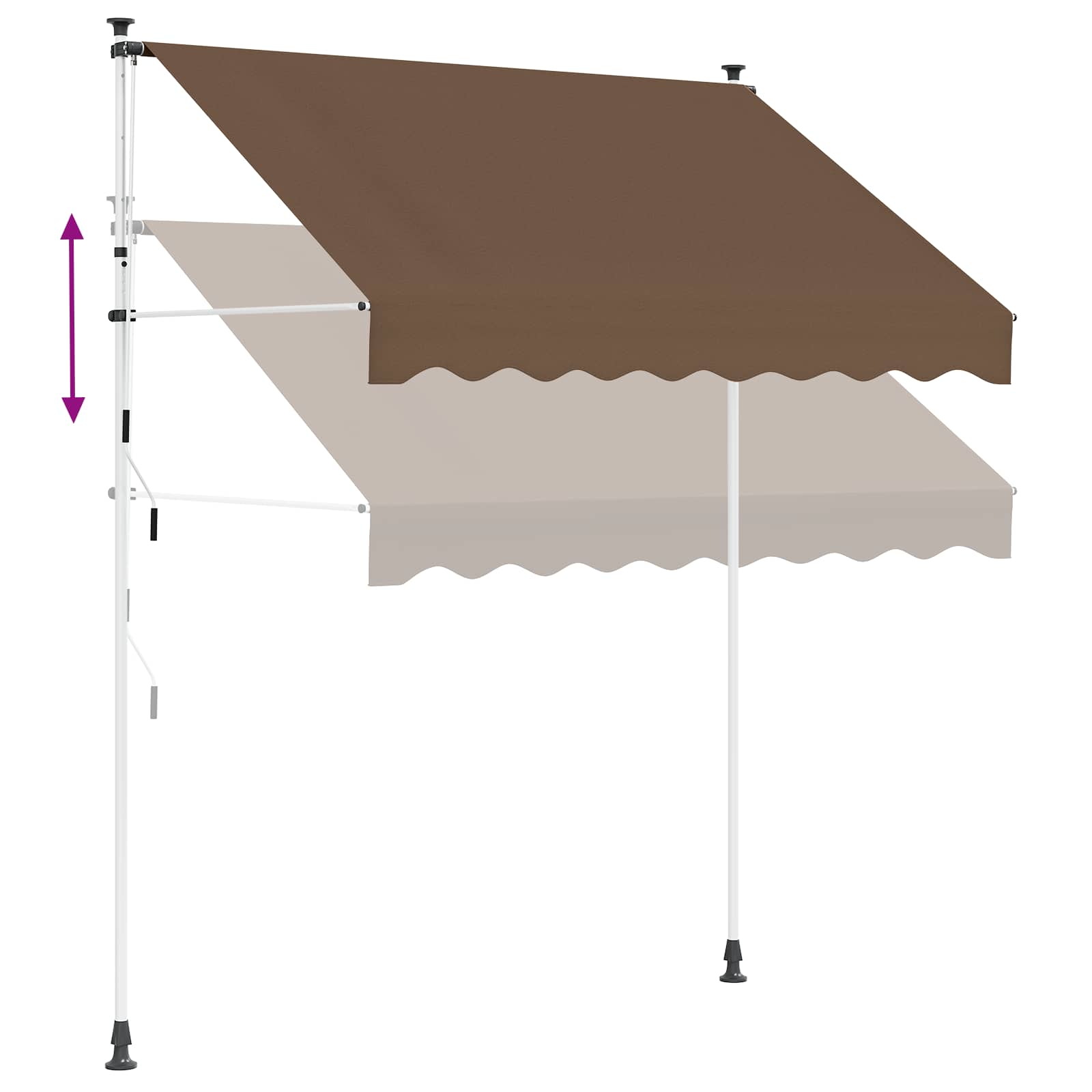 Ručno sklopiva tenda Sivosmeđa 300 cm