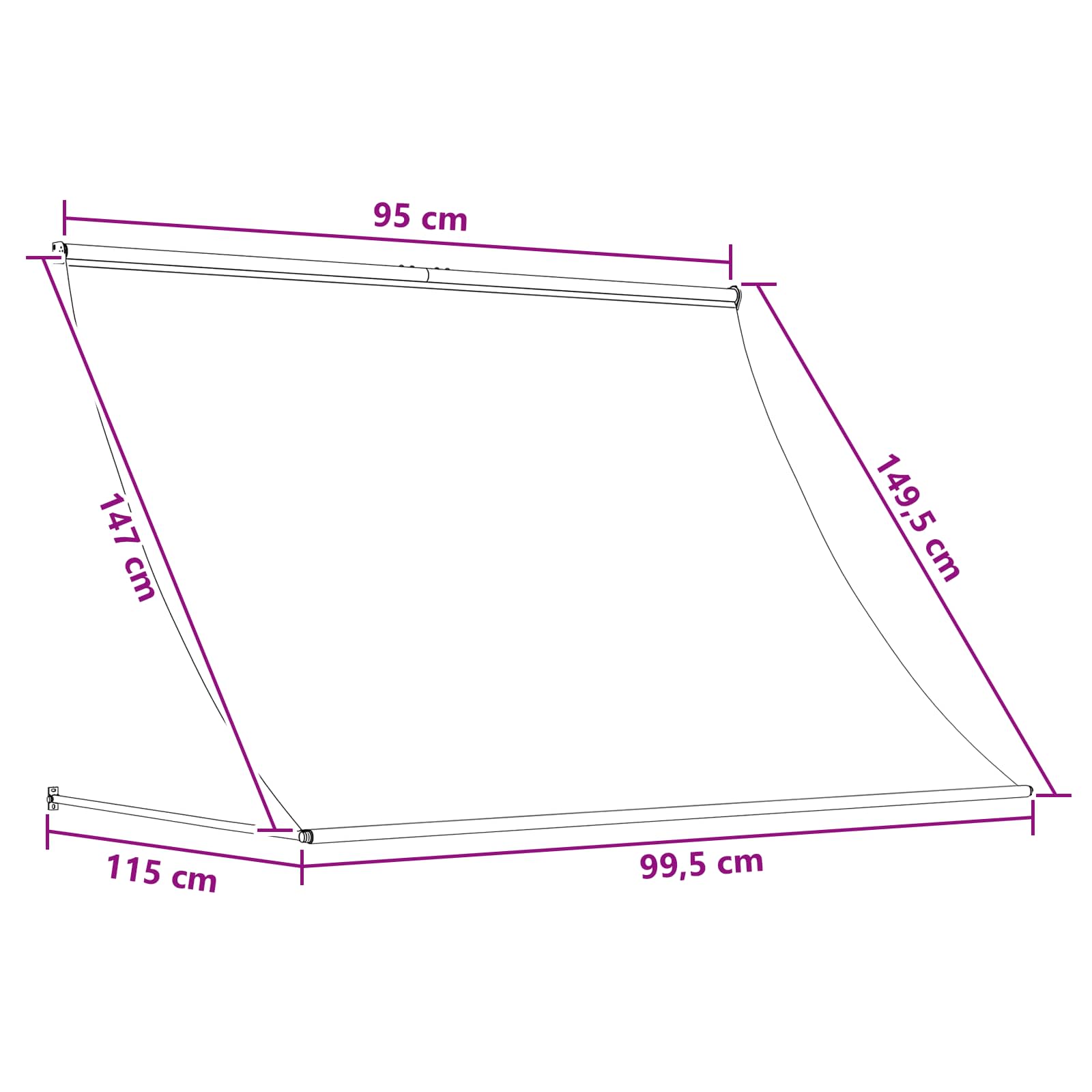 Nadstrešnica Bež 100 x 150 cm 180 g / m² poliester s PU premazom