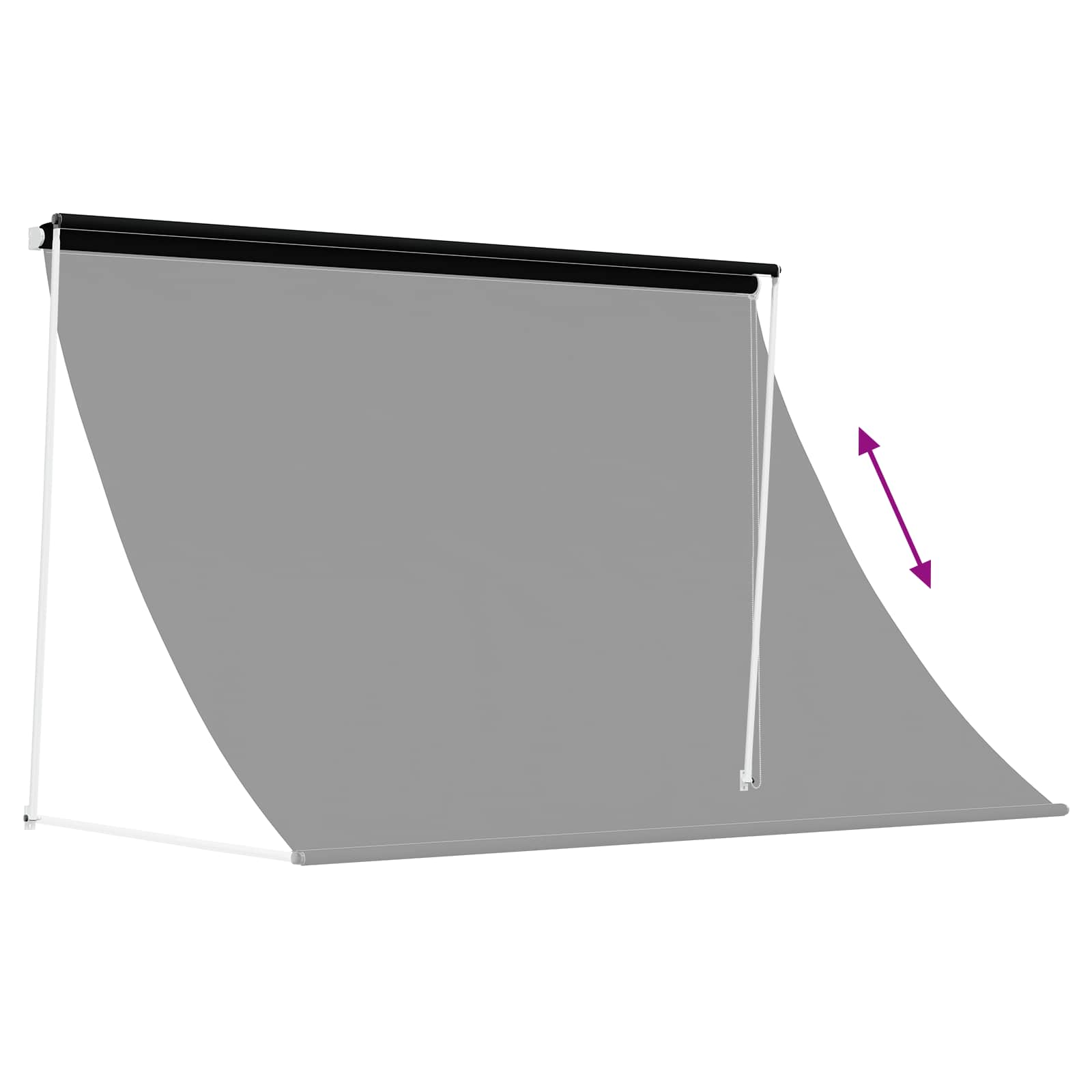 Nadstrešnica Crna 200 x 150 cm 180 g / m² poliester s PU premazom