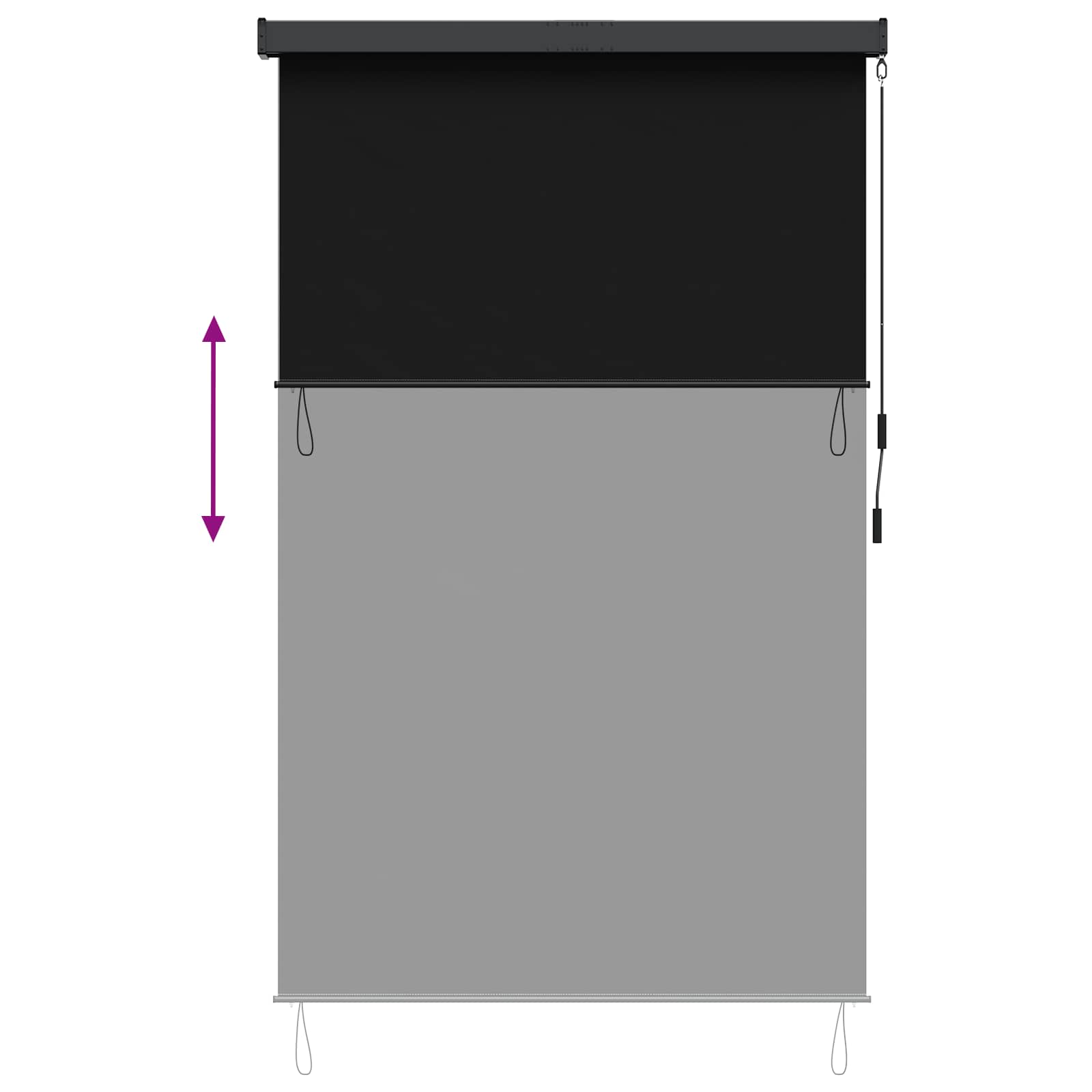 Rolo zavjesa Crna 100 x 250 cm Tkanina i aluminij