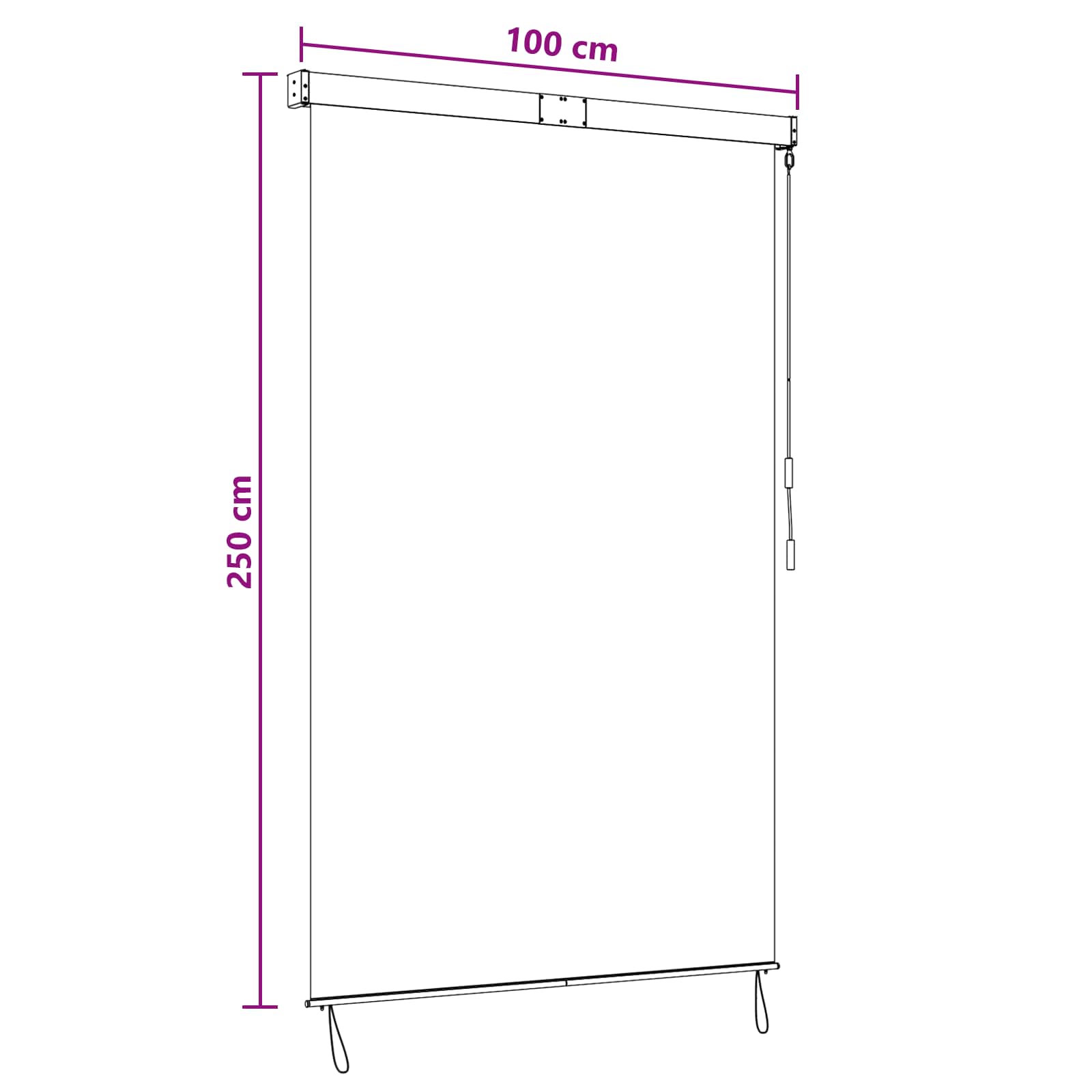 Rolo zavjesa Smeđa 100 x 250 cm Tkanina i aluminij