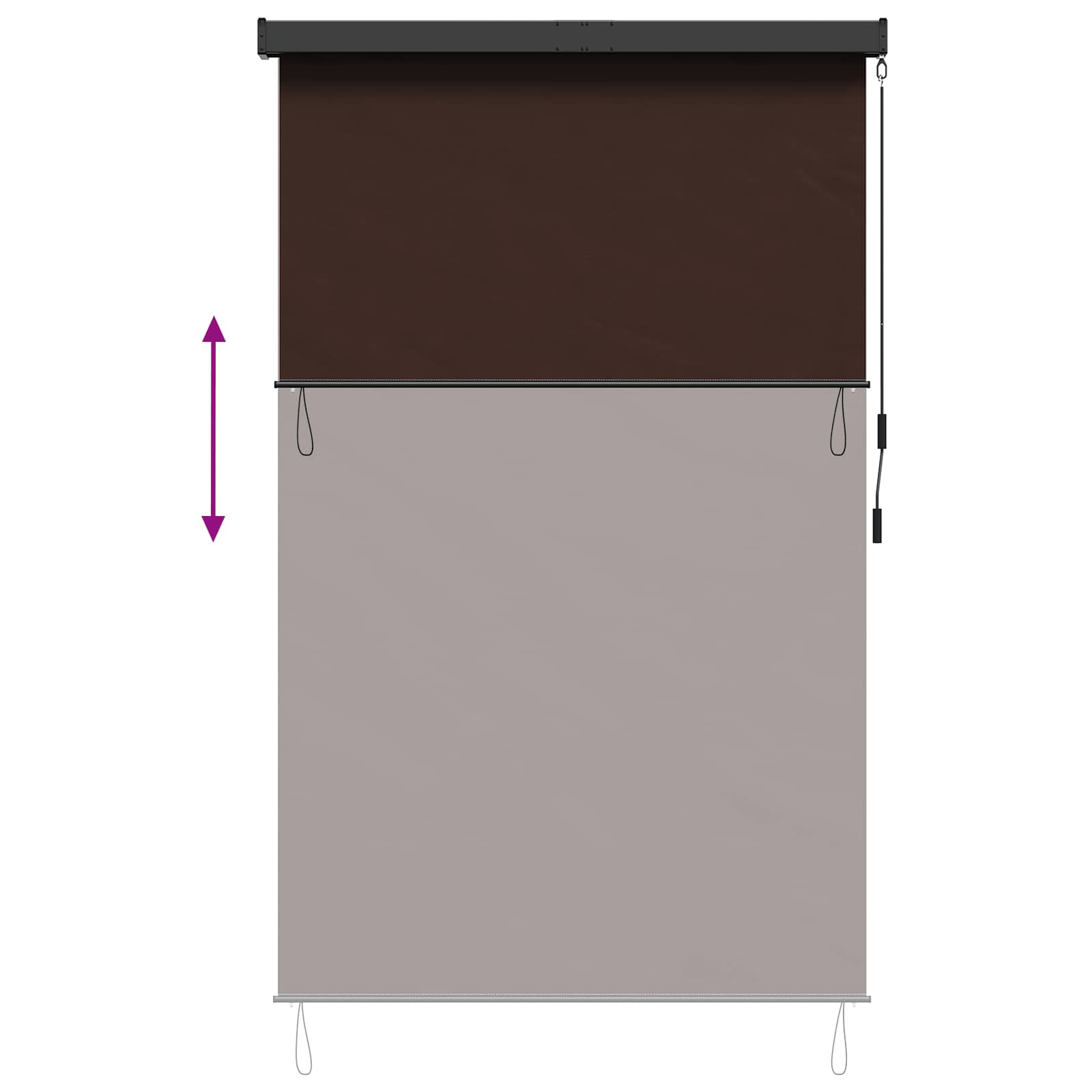 Rolo zavjesa Smeđa 120 x 250 cm Tkanina i aluminij