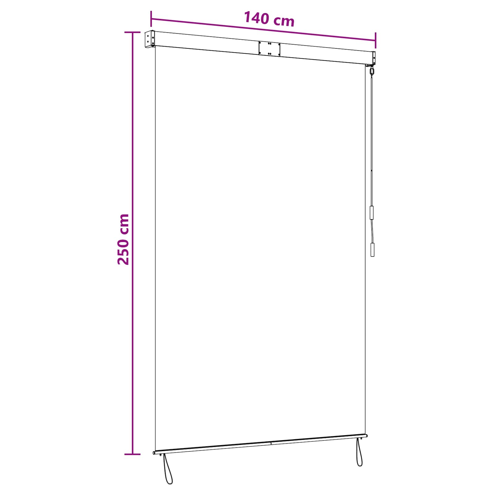 Rolo zavjesa Smeđa 140 x 250 cm Tkanina i aluminij