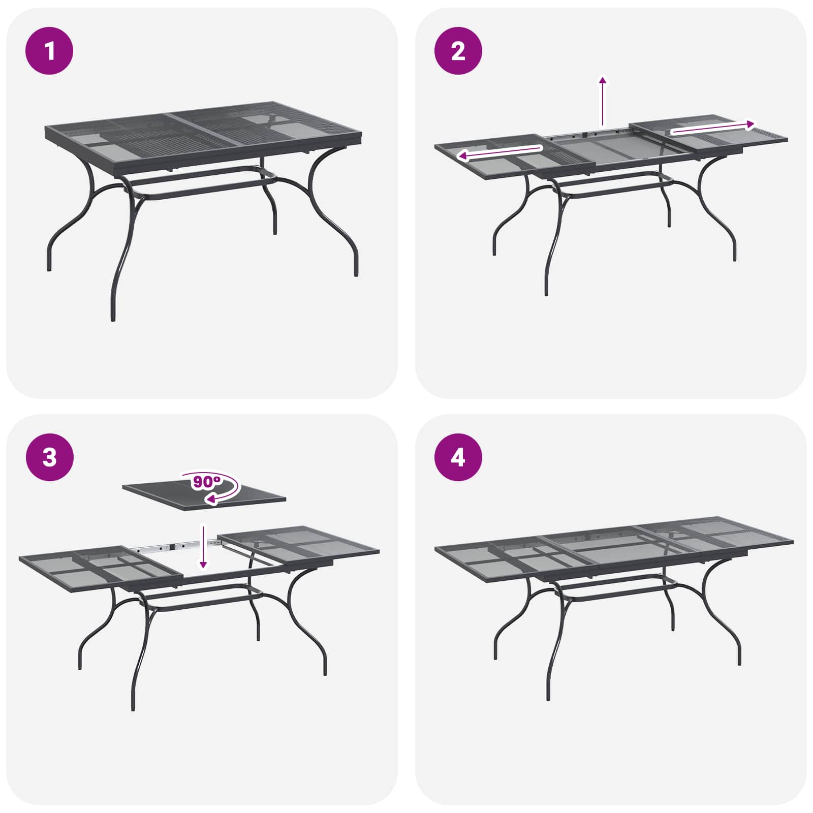 Vrtni set za objed 9 pcs Antracit 212 x 90 x 76 cm