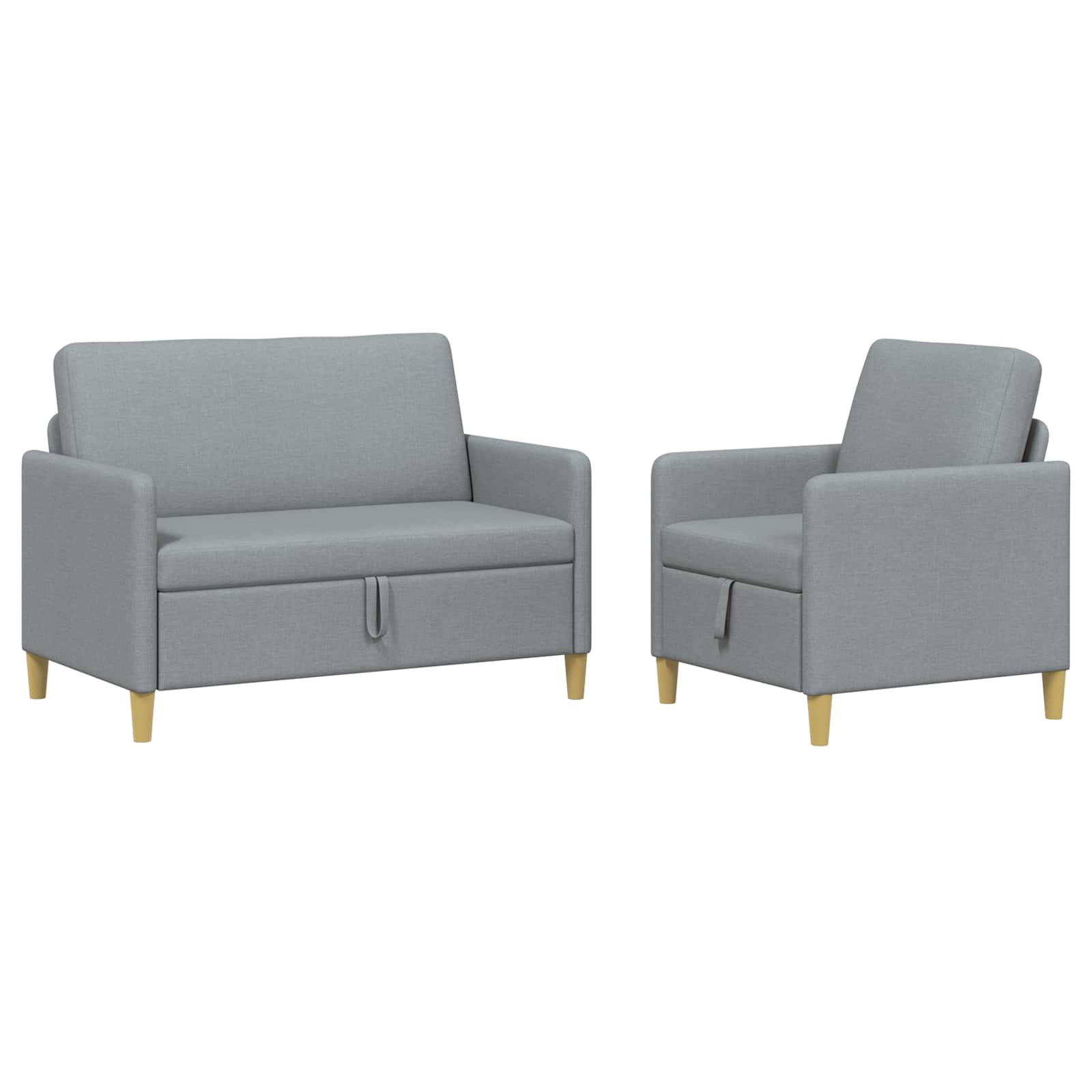 Set sofe s pohranom 2 pcs Svjetlosiva Poliester