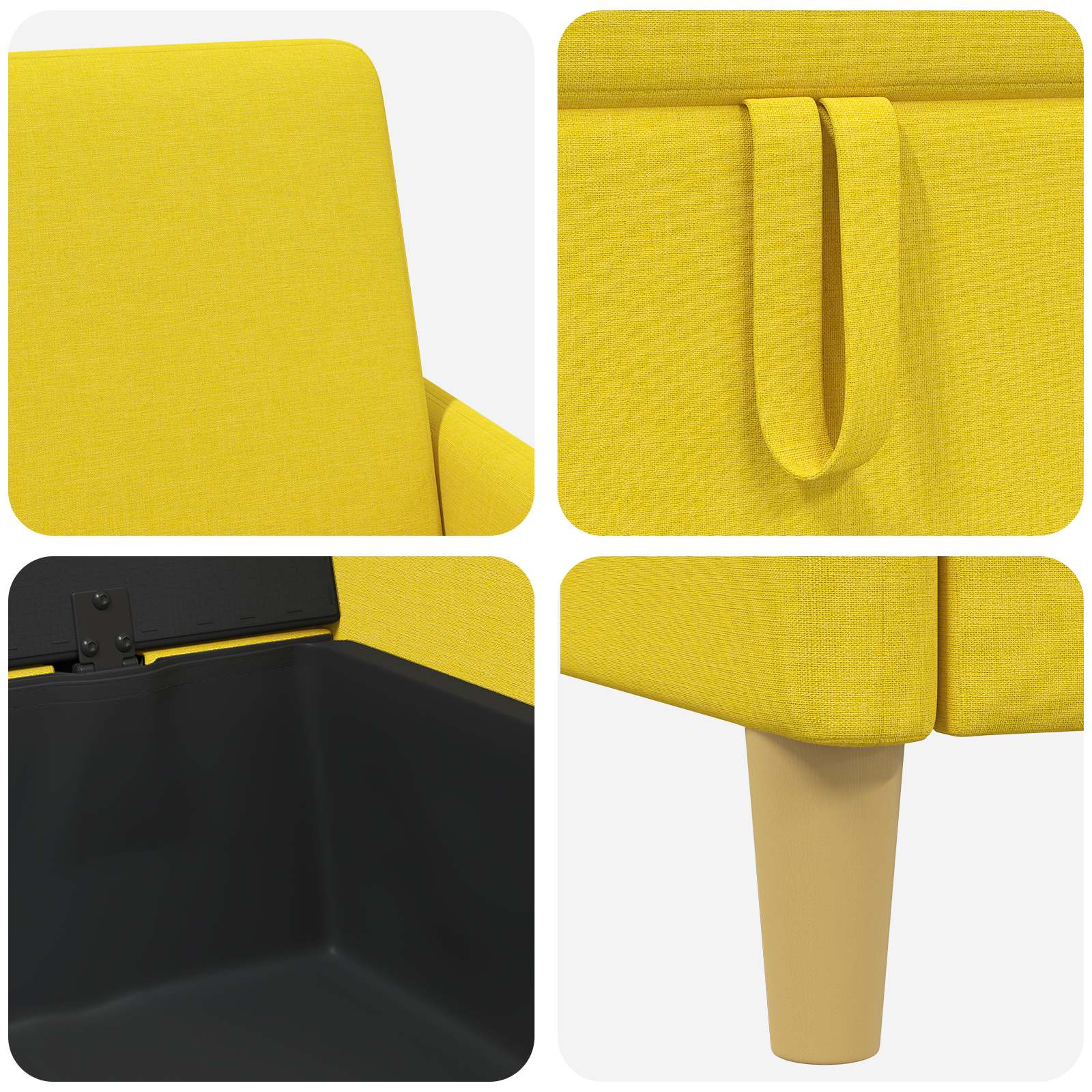 Set sofe s pohranom 2 pcs Svijetlo žuta Poliester