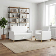 Set sofe s pohranom 2 pcs Bijela Poliester