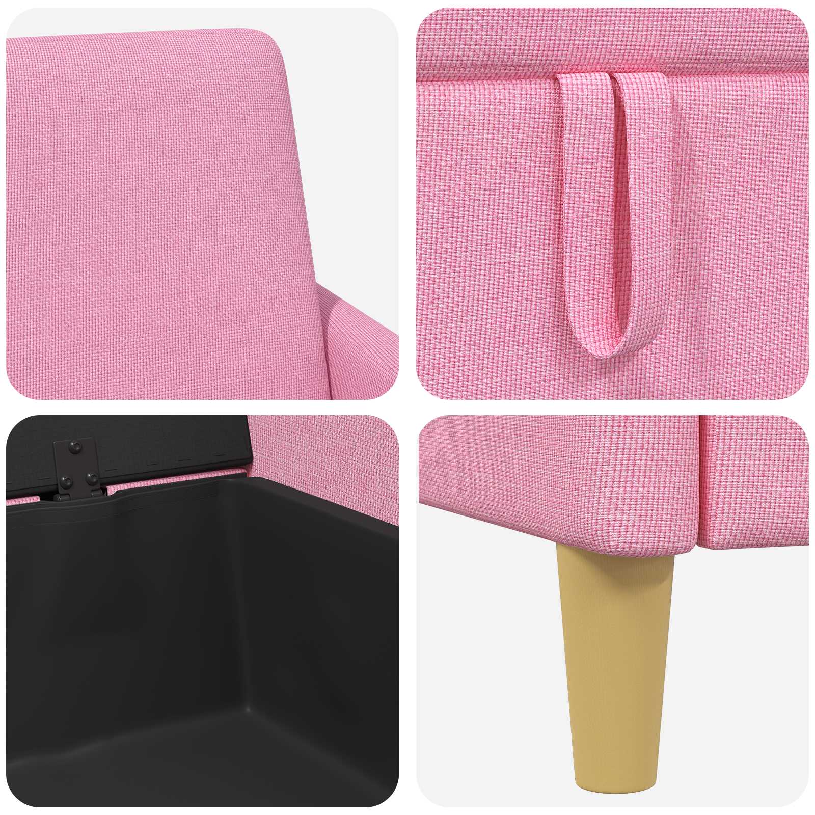 Set sofe s pohranom 2 pcs Ružičasta Poliester