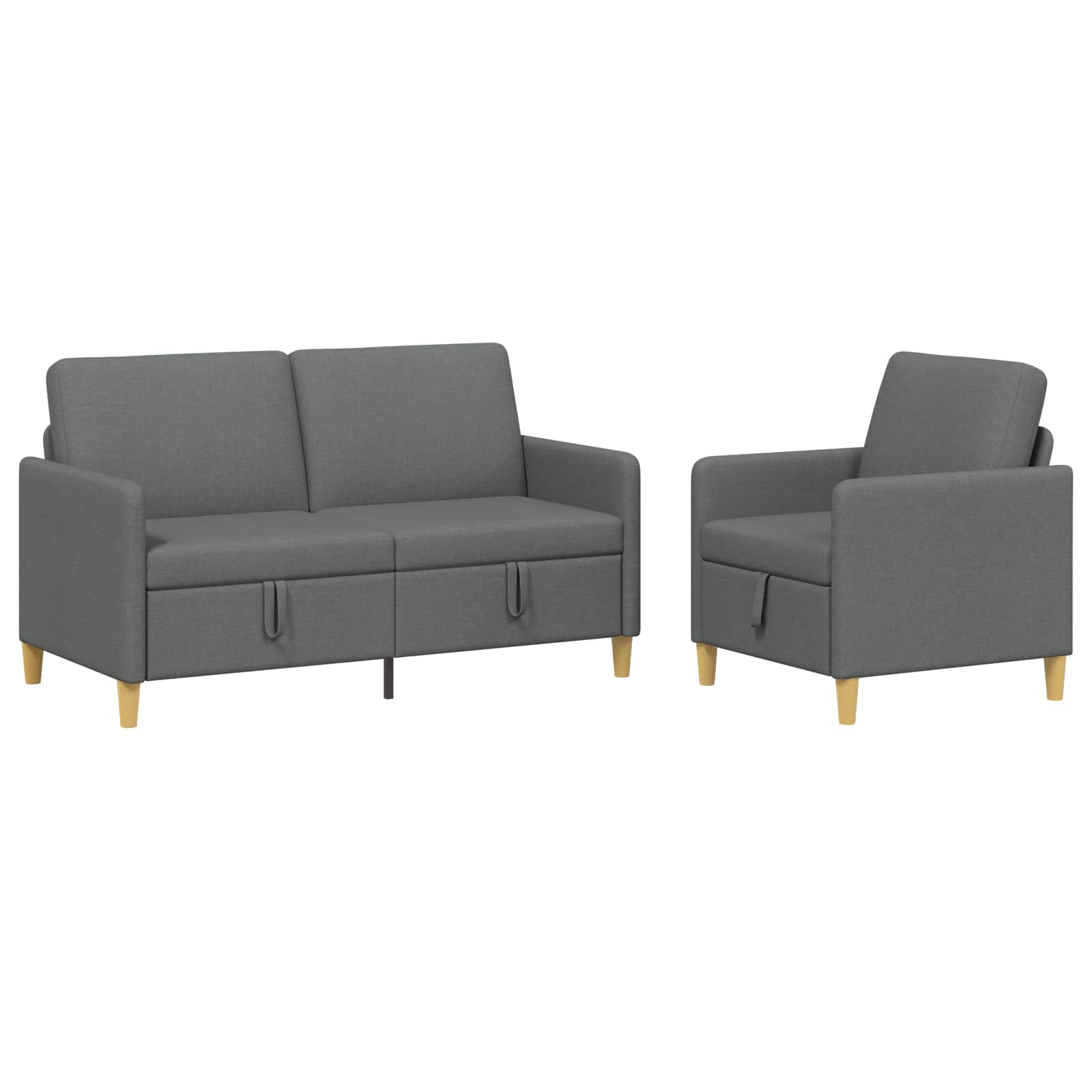 Set sofe s pohranom 2 pcs Tamnosiva Poliester
