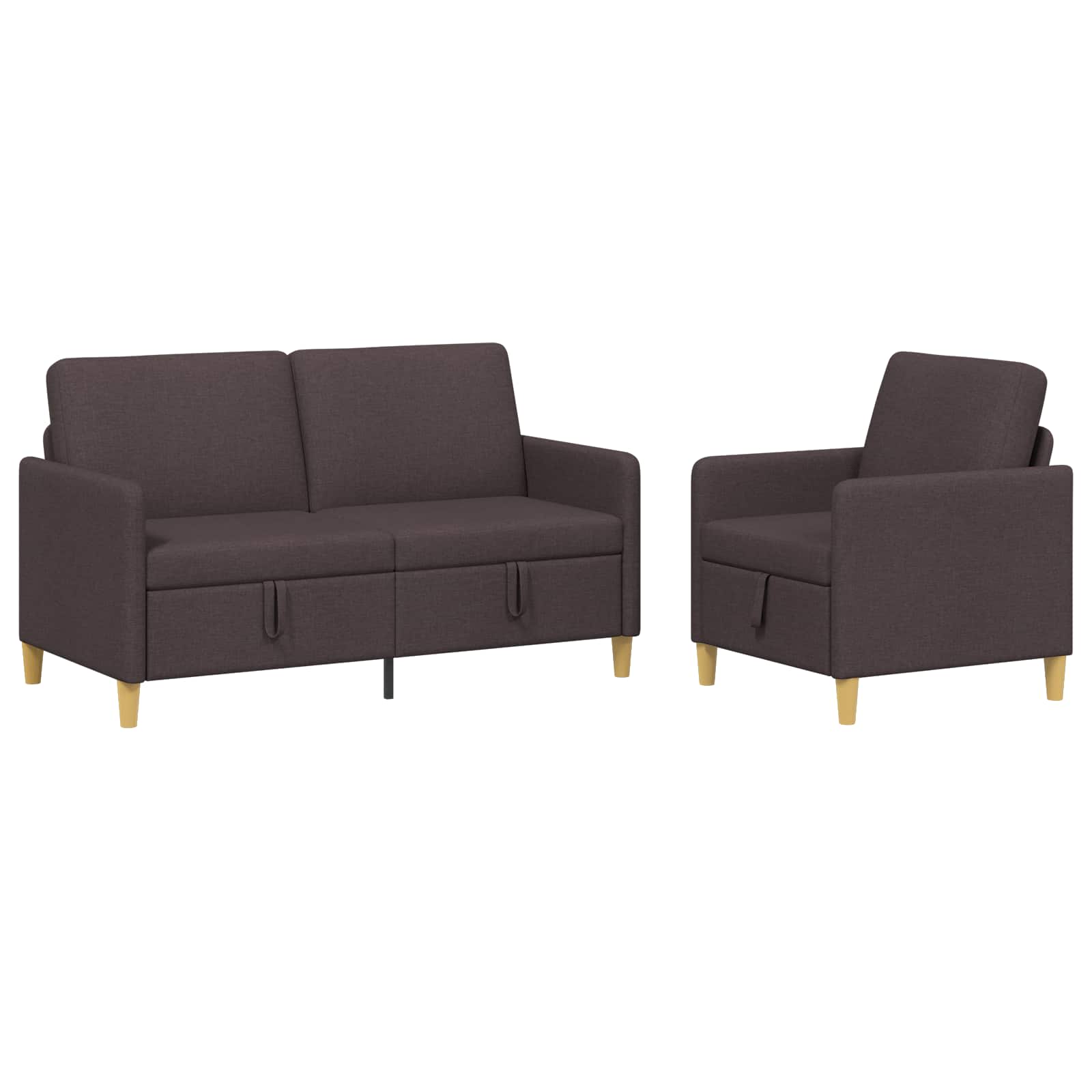 Set sofe s pohranom 2 pcs Tamno smeđa Poliester