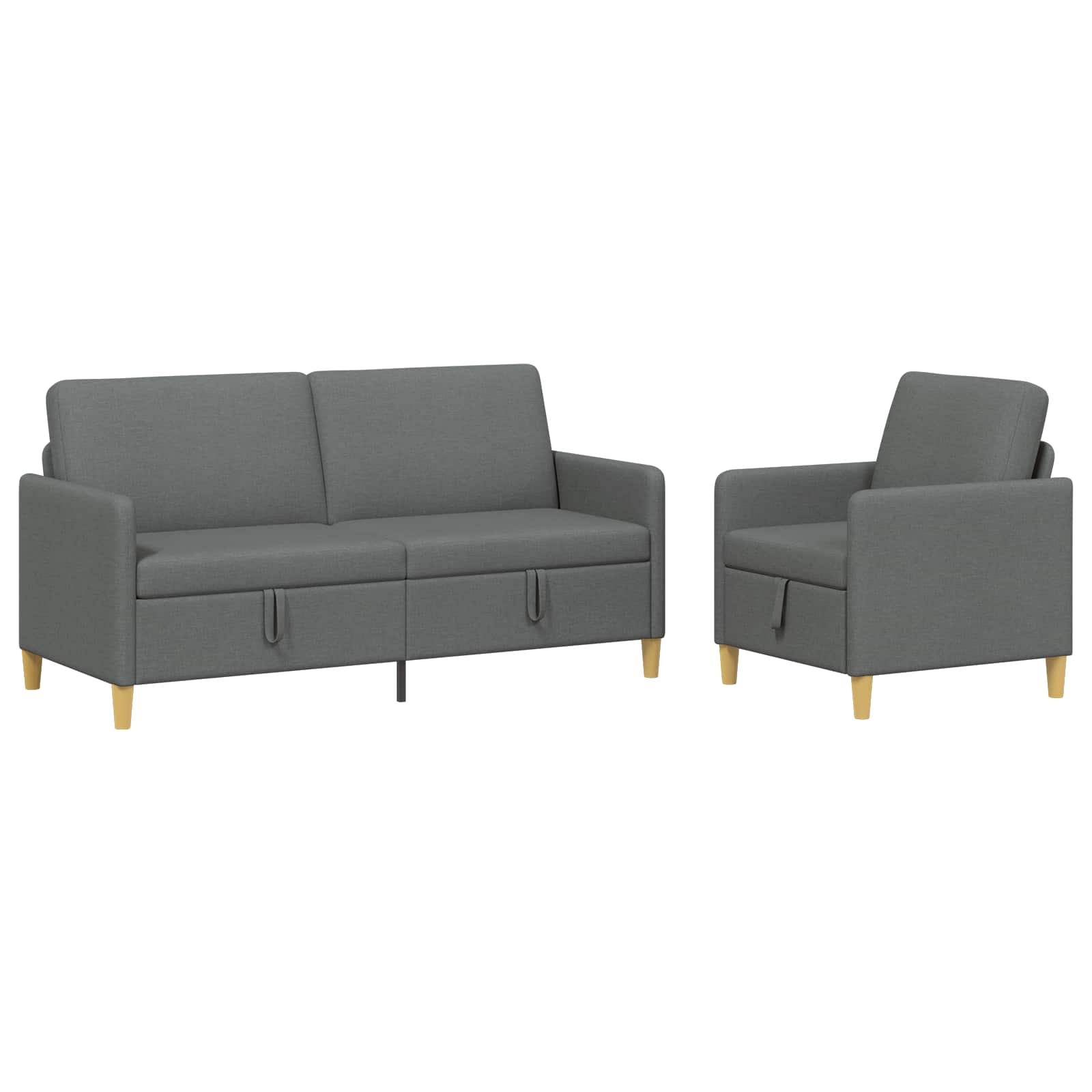 Set sofe s pohranom 2 pcs Tamnosiva Poliester