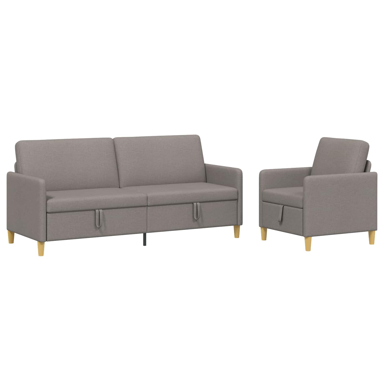 Set sofe s pohranom 2 pcs Sivosmeđa Poliester