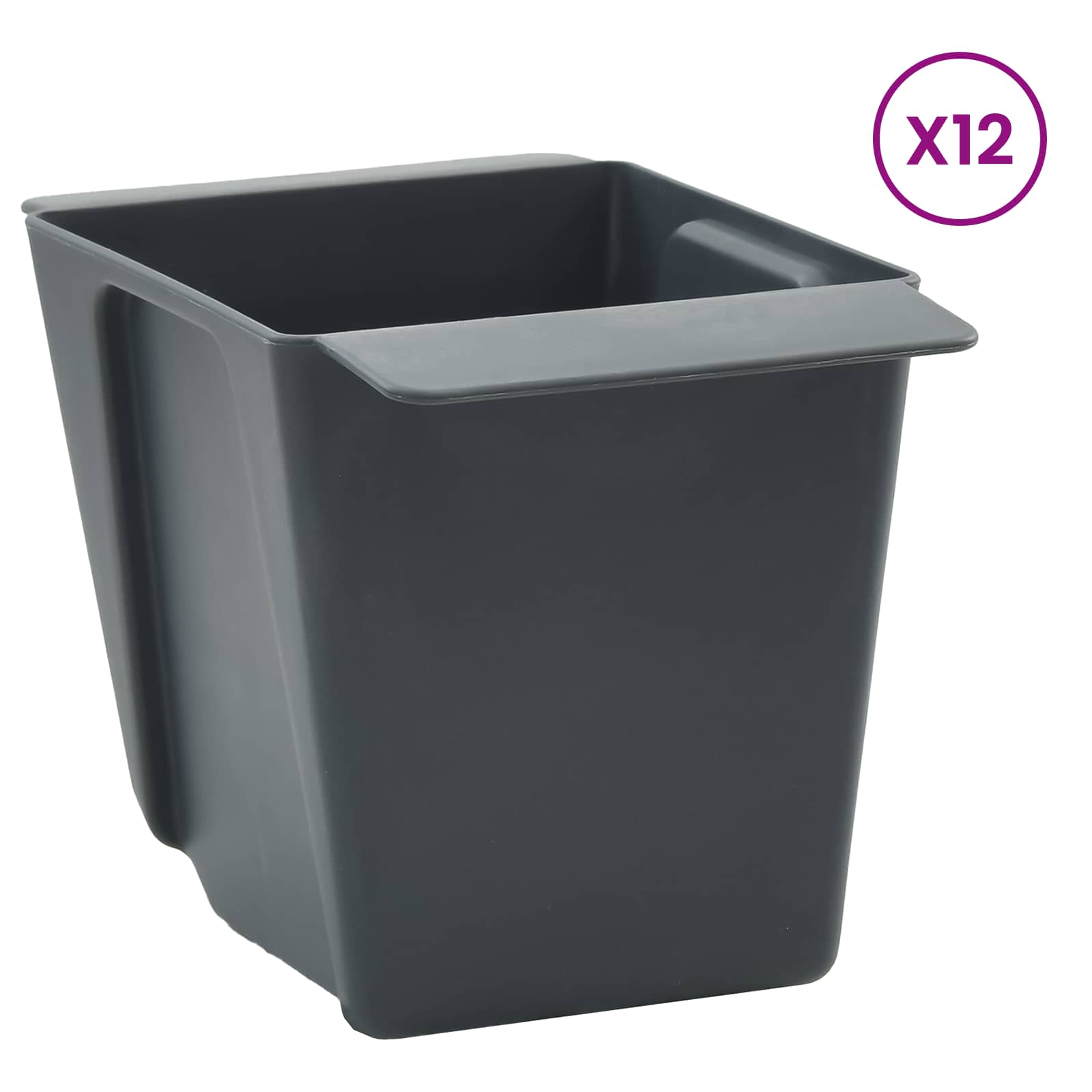 Kutije za cvijeće za Euro palete 24 pcs Siva 13,5 x 9 x 9,5 cm