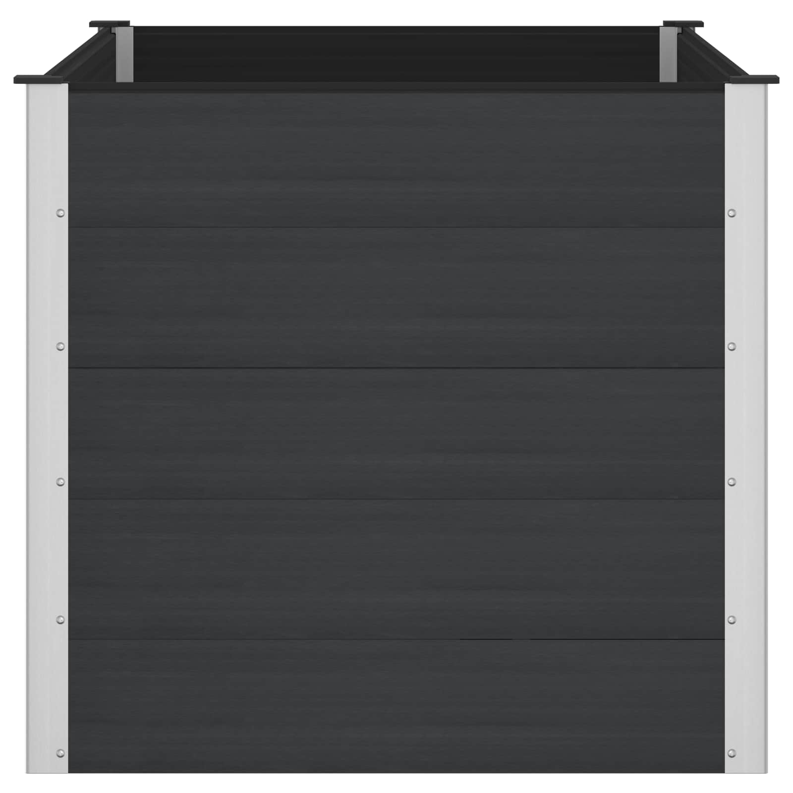 Povišena vrtna gredica Crna 150 x 100 x 91 cm