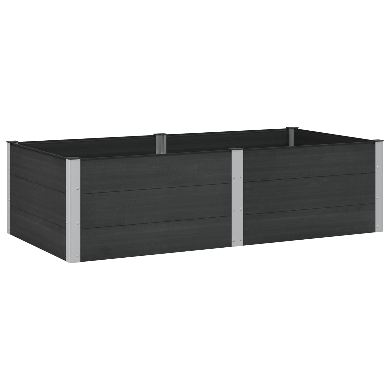 Povišena vrtna gredica Crna 200 x 100 x 54 cm