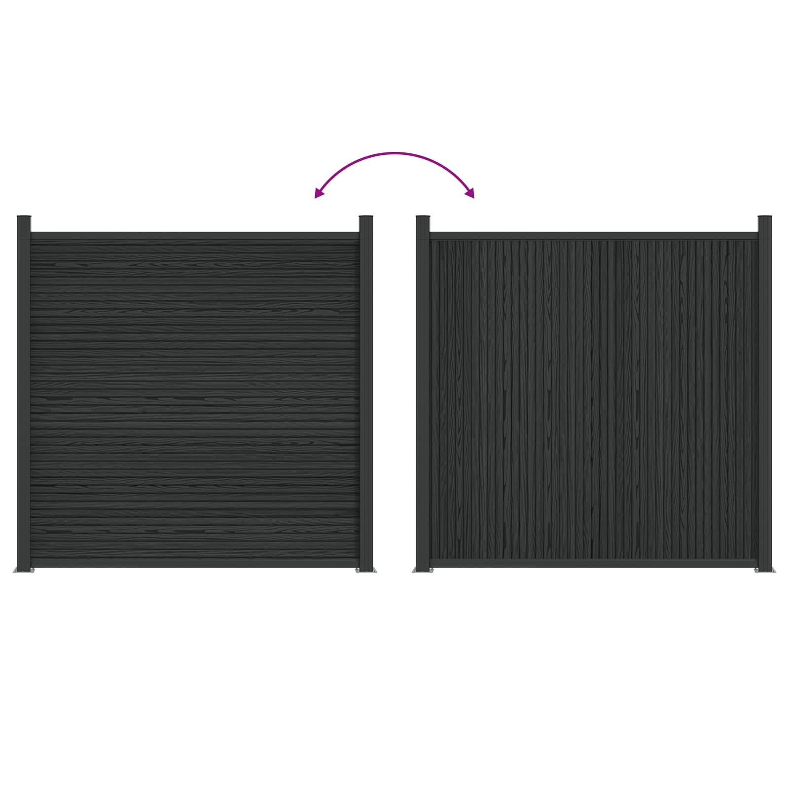Panel ograde WPC i aluminij Crna