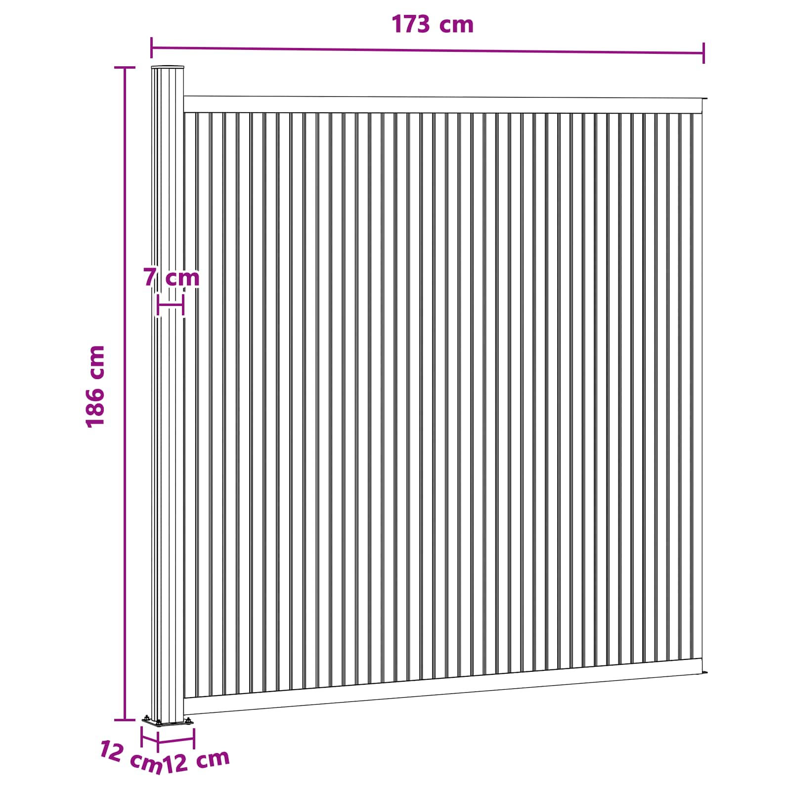 Panel ograde WPC i aluminij Crna