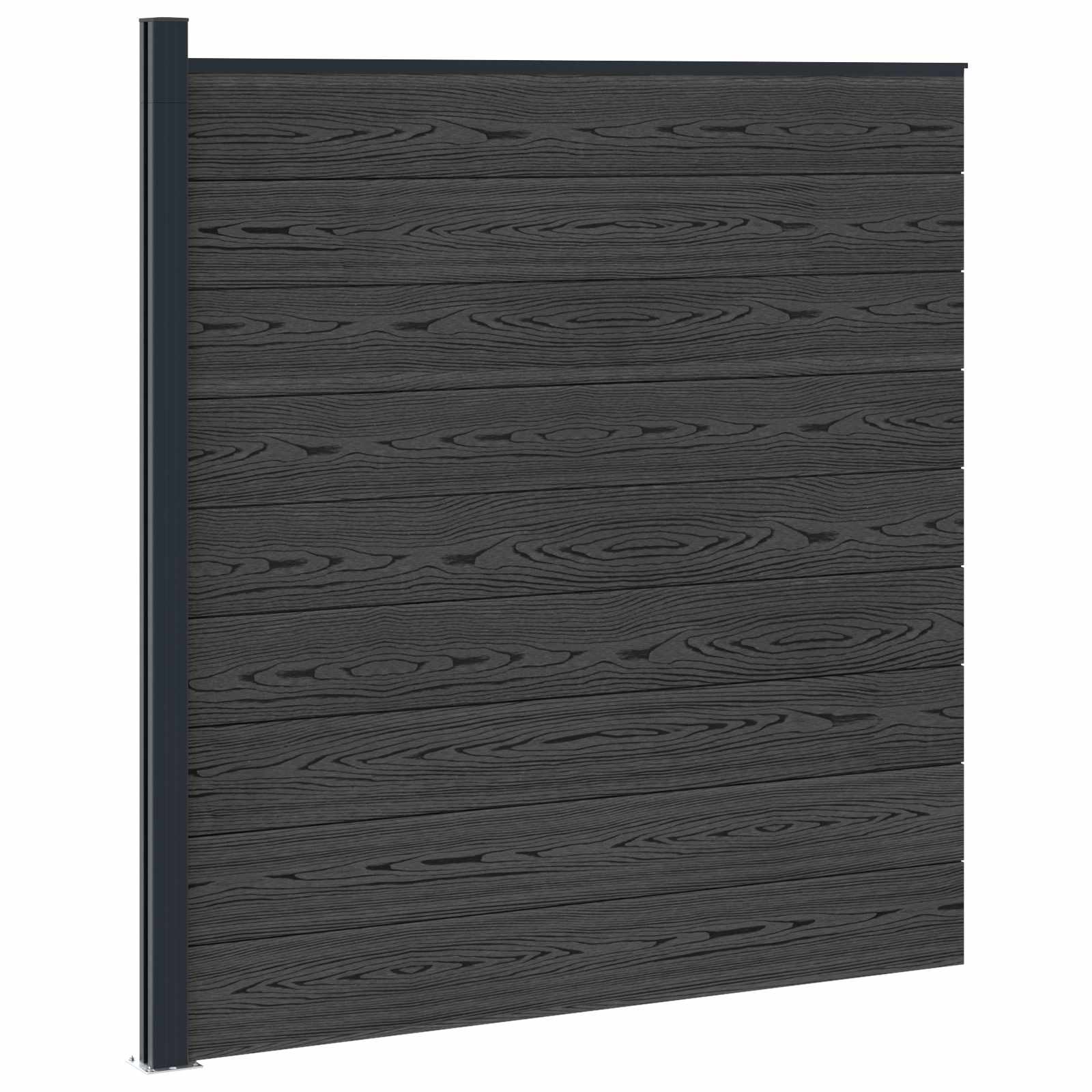 Panel ograde WPC i aluminij Crna