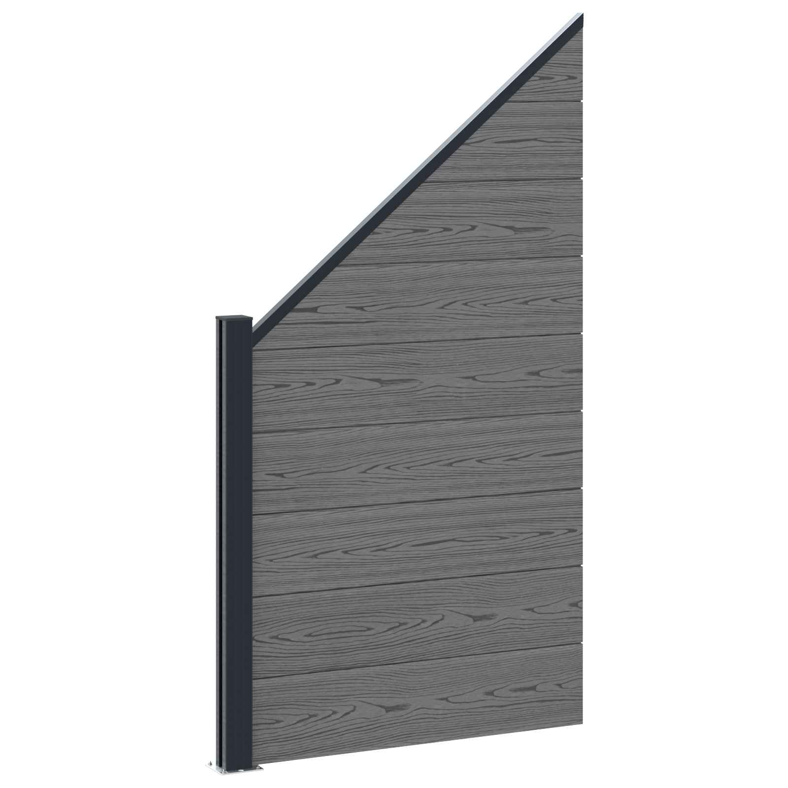 Panel ograde WPC i aluminij Siva