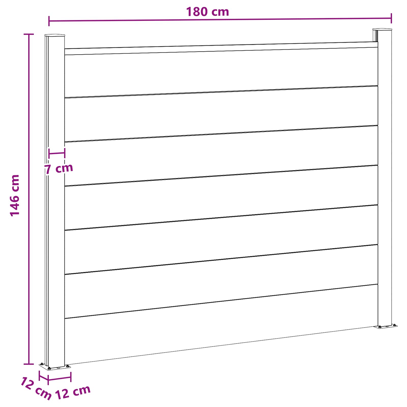 Panel ograde WPC i aluminij Smeđa