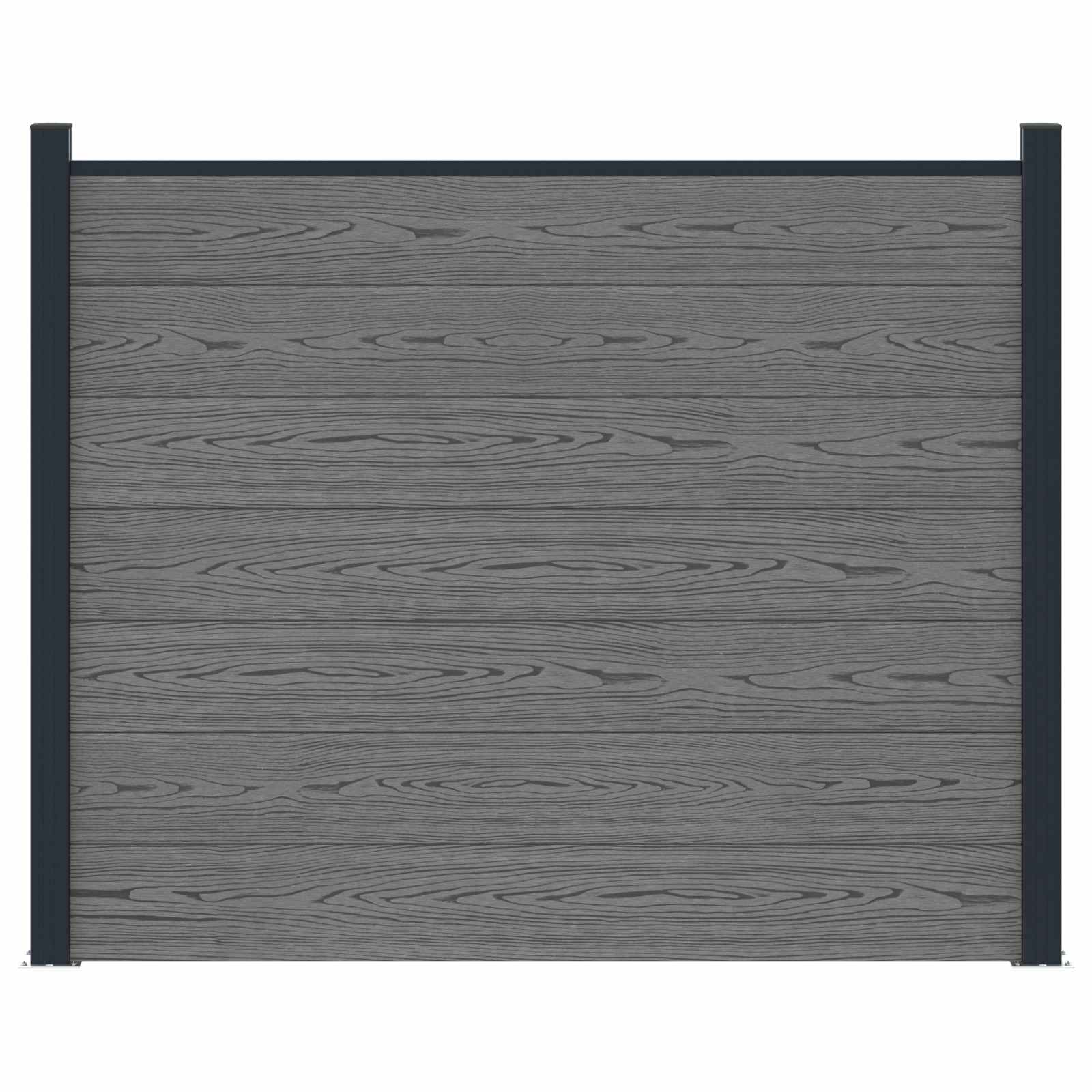 Panel ograde WPC i aluminij Siva