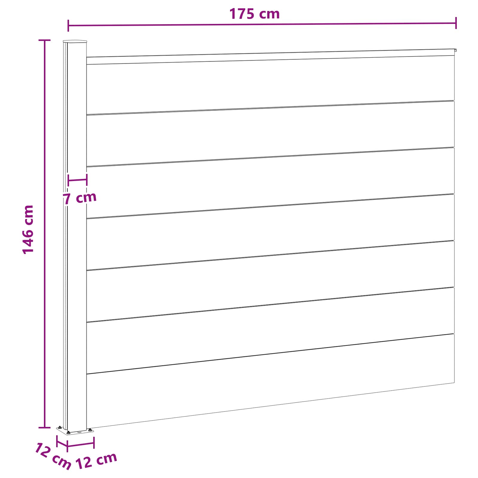 Panel ograde WPC i aluminij Crna