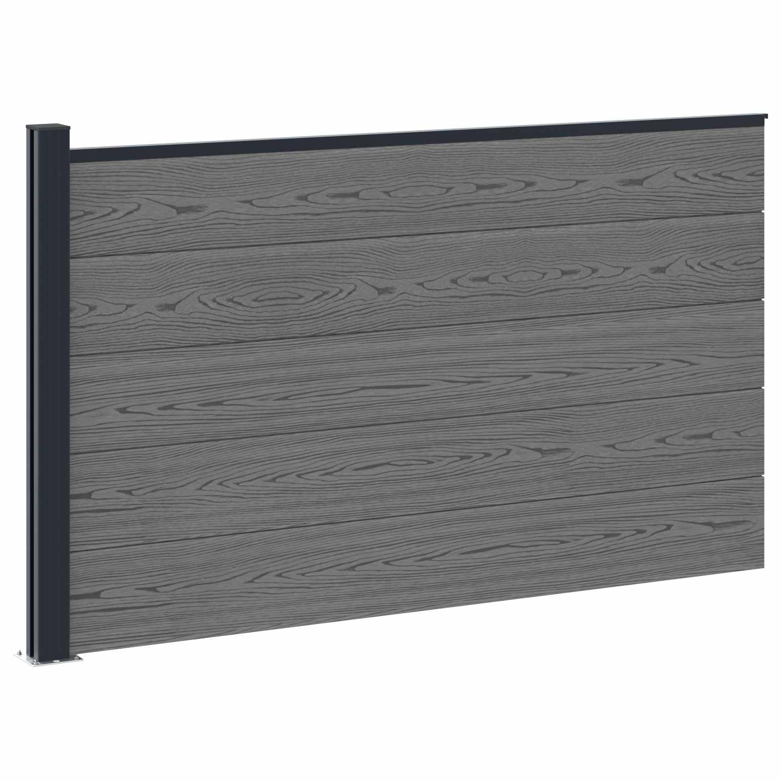 Panel ograde WPC i aluminij Siva