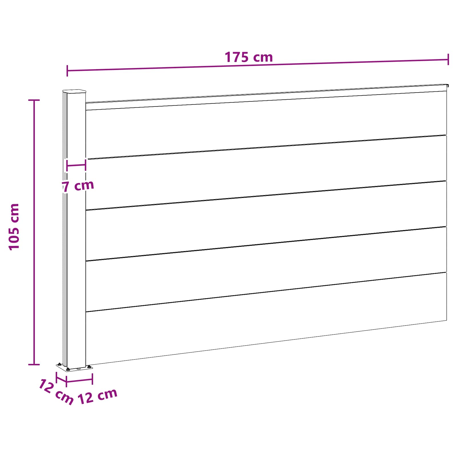 Panel ograde WPC i aluminij Crna