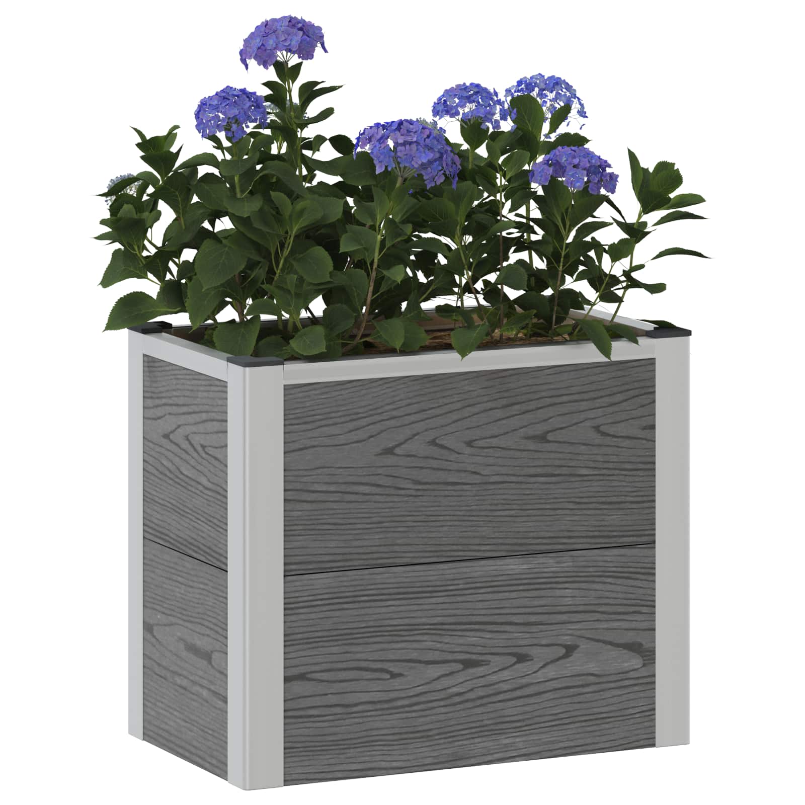 Povišena vrtna gredica Siva 50 x 30 x 22 cm WPC i aluminij