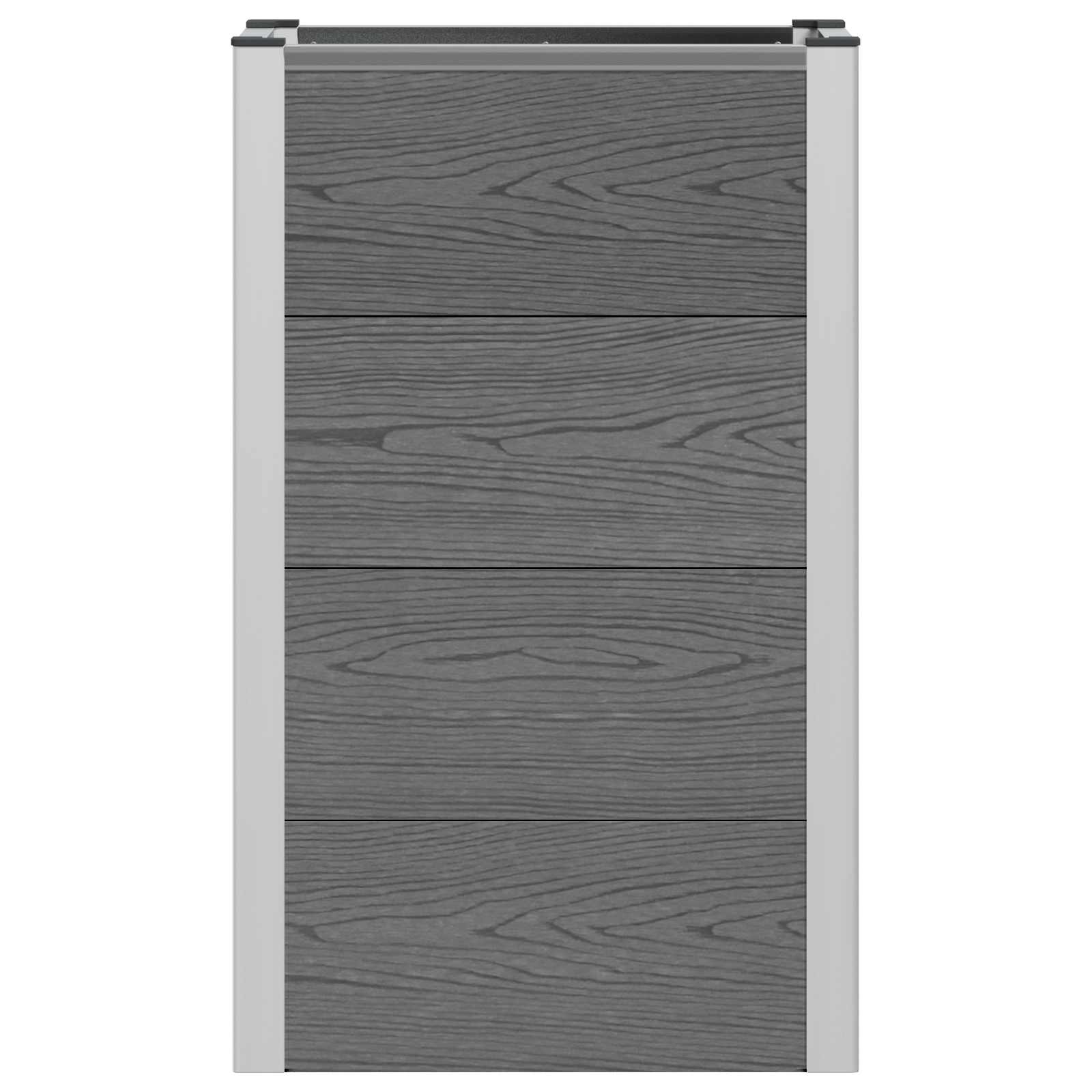 Povišena vrtna gredica Siva 50 x 30 x 82 cm WPC i aluminij