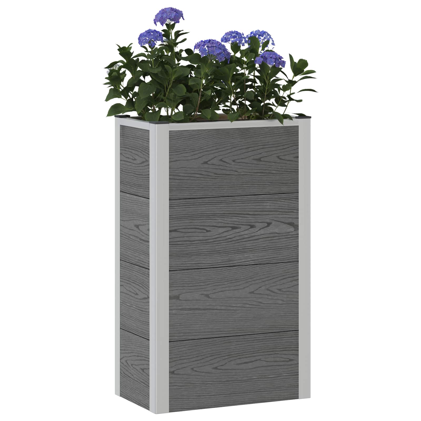 Povišena vrtna gredica Siva 50 x 30 x 82 cm WPC i aluminij