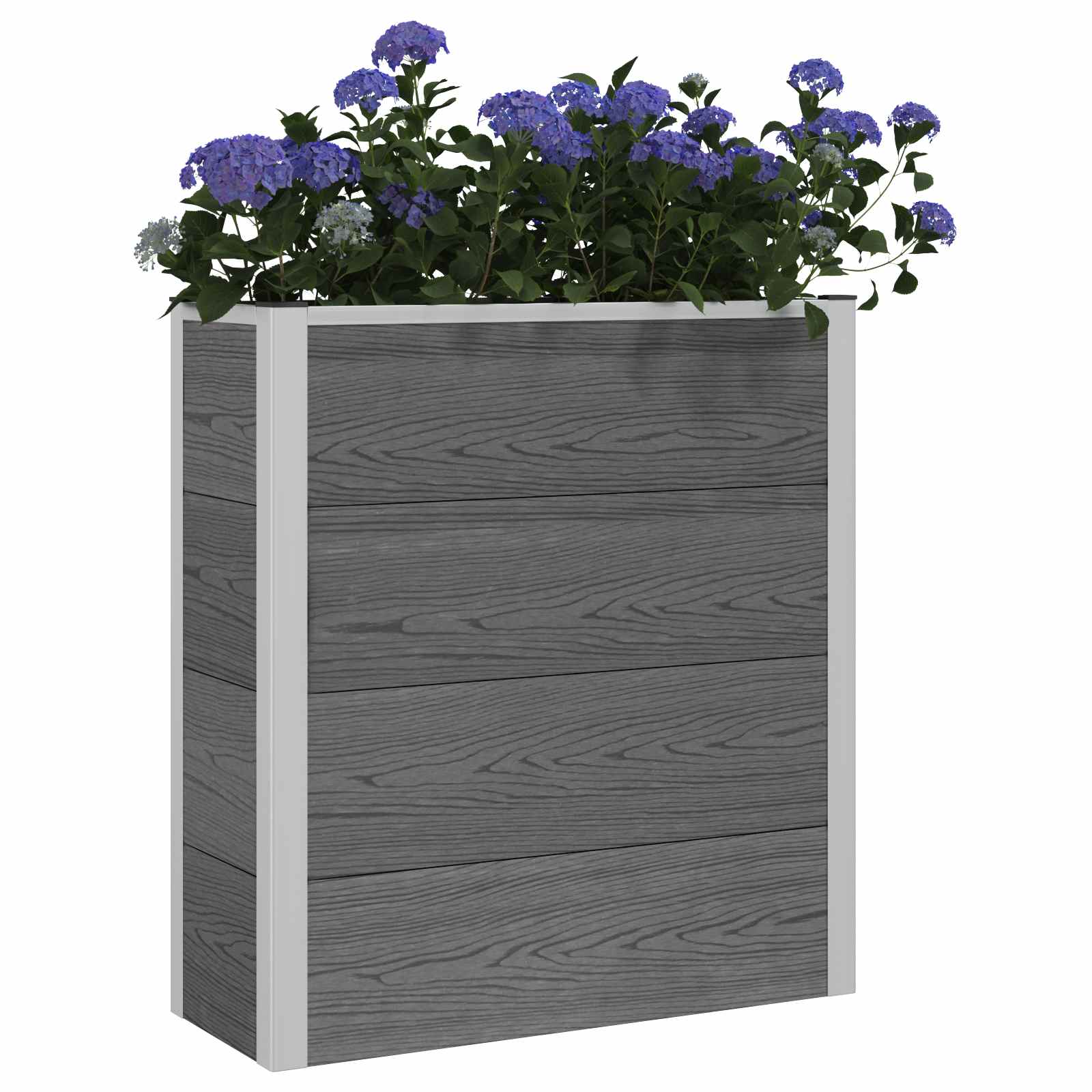 Povišena vrtna gredica Siva 75 x 30 x 82 cm WPC i aluminij