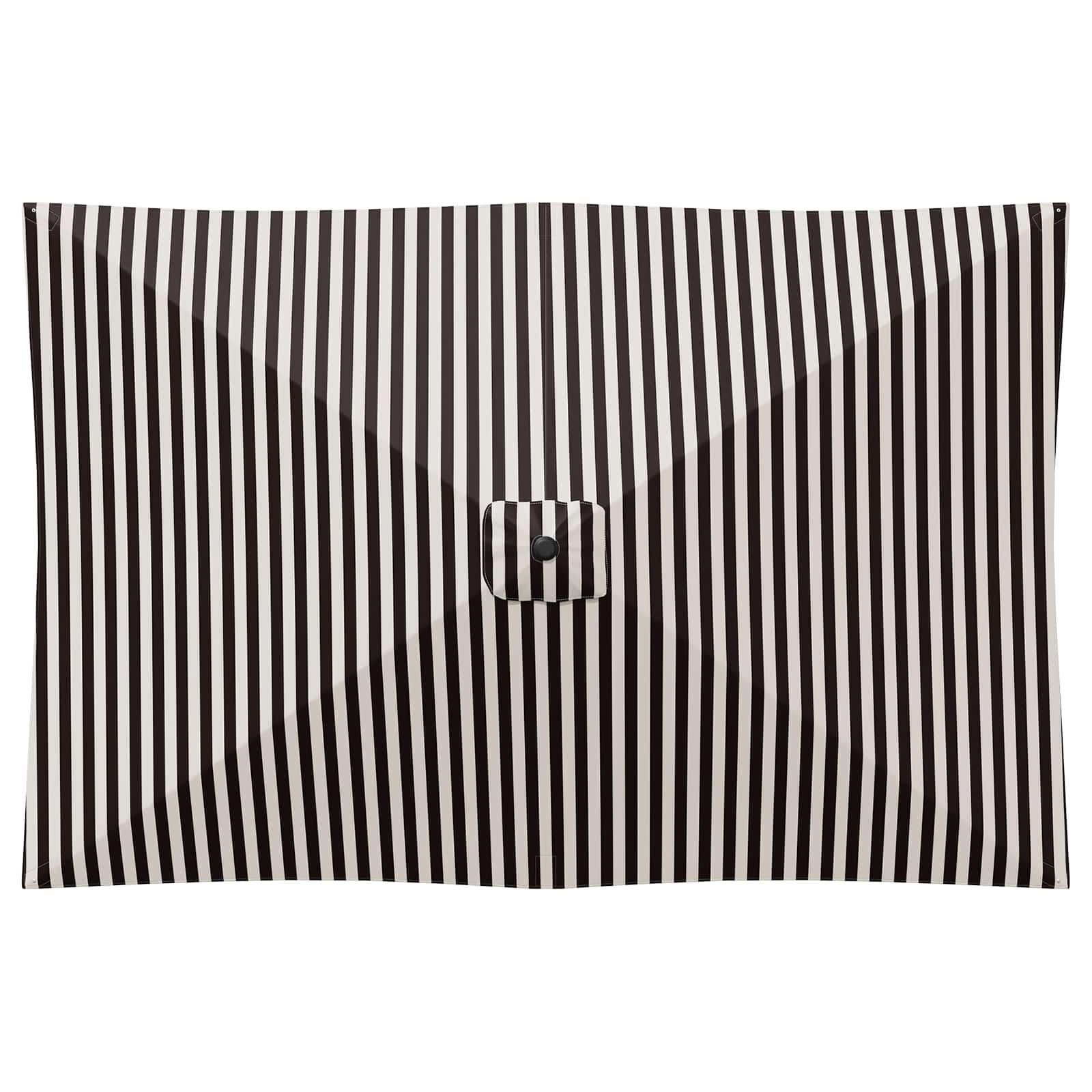 Vrtni suncobran 200 x 300 cm Poliester Pravokutni Crna i bijela