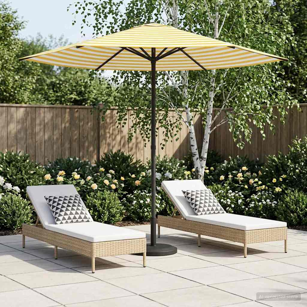 Vrtni suncobran 230 x 230 cm Poliester Pravokutni Žuta i bijela